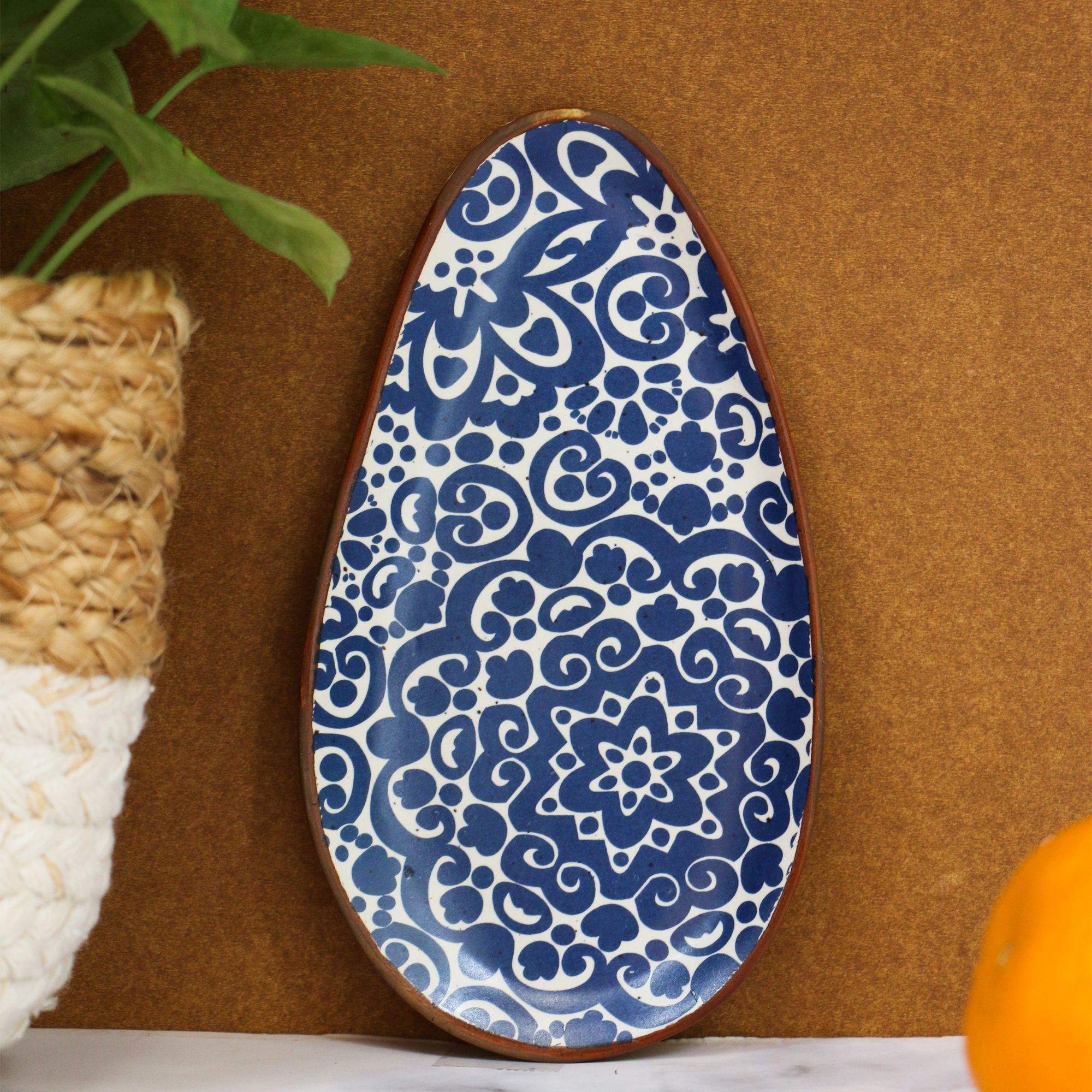 Ambi Stoneware Almond Platter 7inch | Set of 1 | Small plate | Dessert plate | Almond Plate