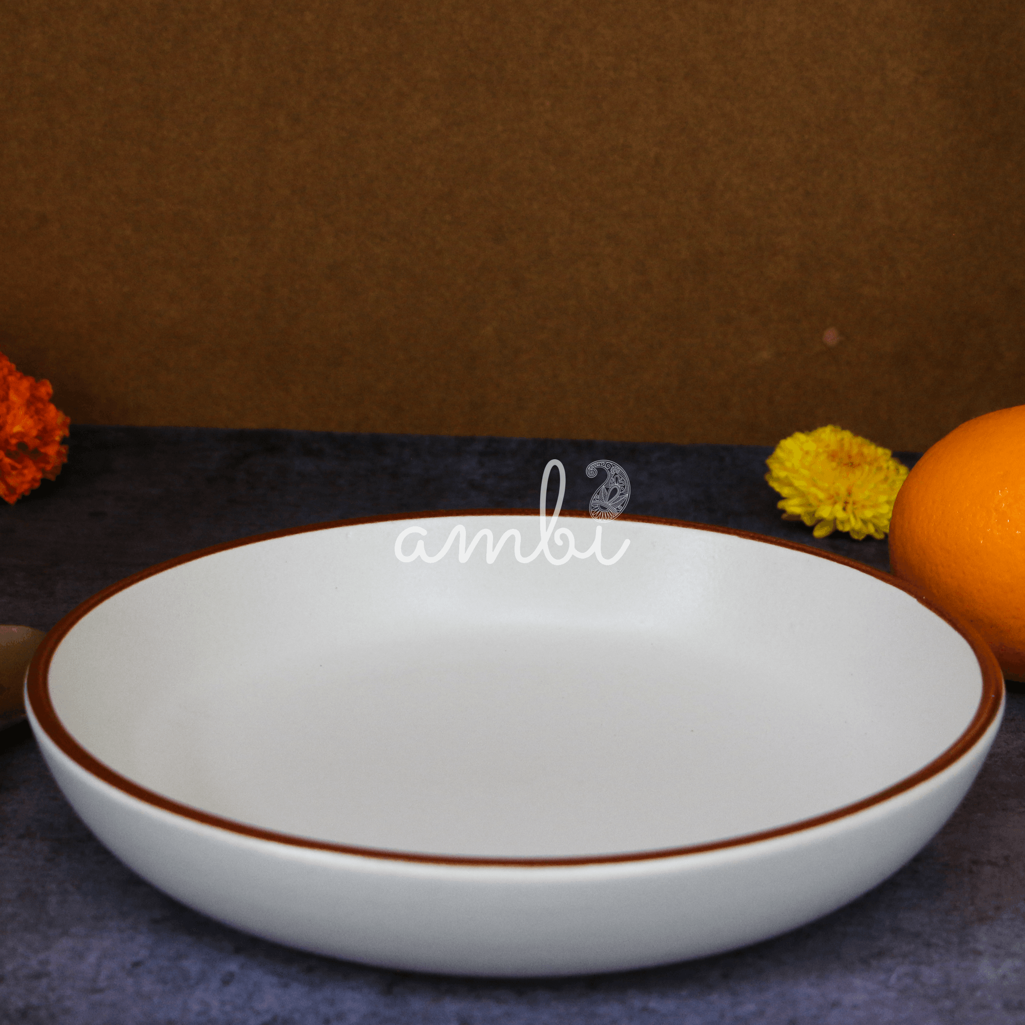 Ambi Heavy Stoneware Deep Plate 8.5 inches