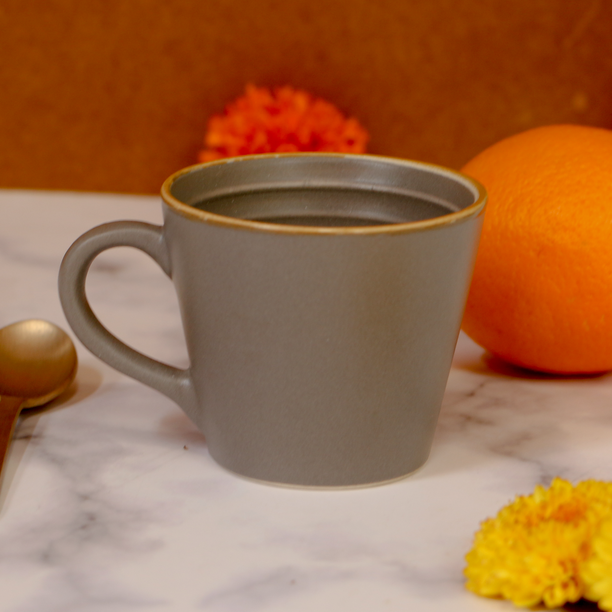 2026 - Ambi Stoneware Grey Coffee Cups Small Set of 1 (120 ml each)