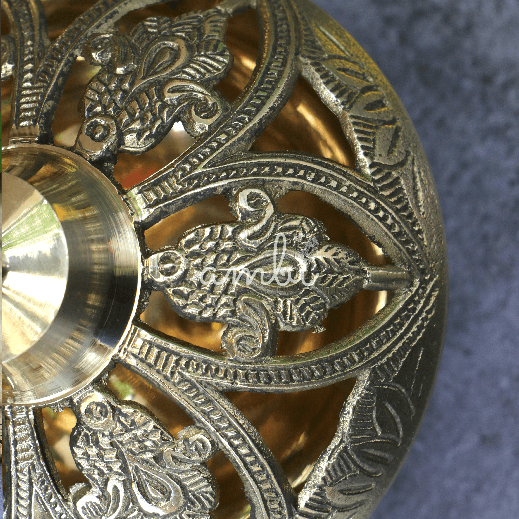 Kamandalam Brass Dhuni Loban Sambrani Incense Burner with Hanging Arm- A Masterpiece