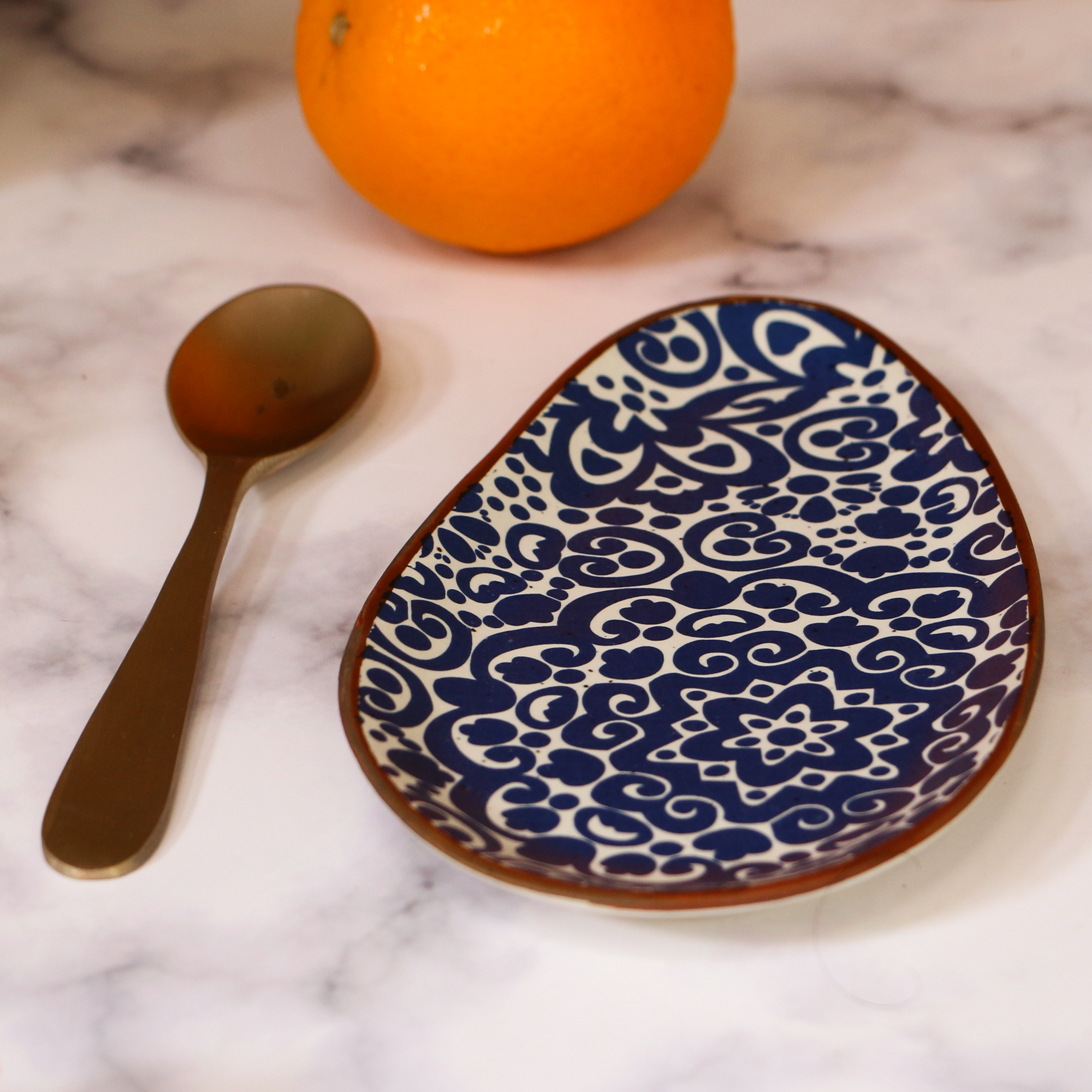 Ambi Stoneware Almond Platter 7inch | Set of 2 | Small plate | Dessert plate | Almond Plate