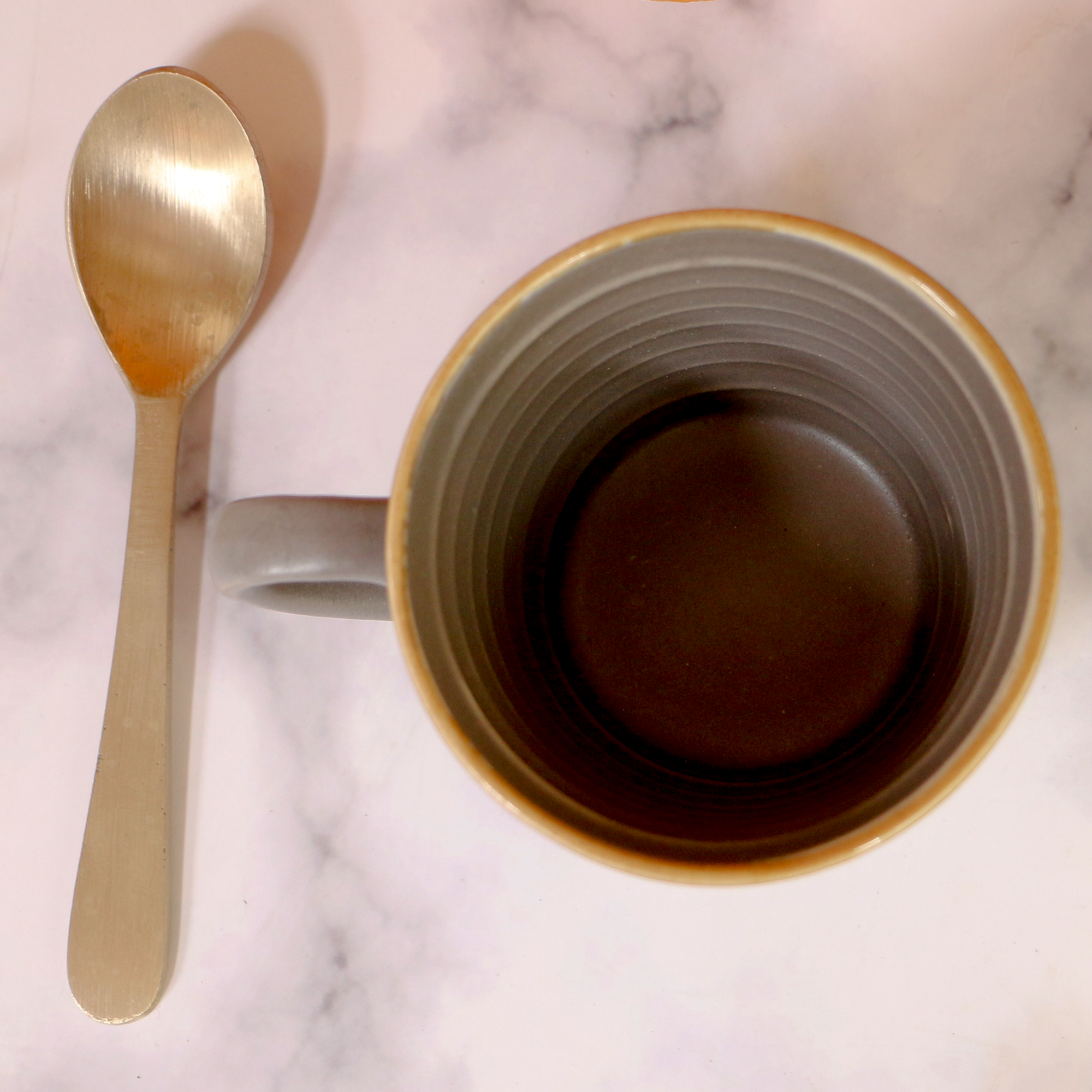 Ambi Stoneware Grey Coffee Cups Small Set of 4 (120 ml each)