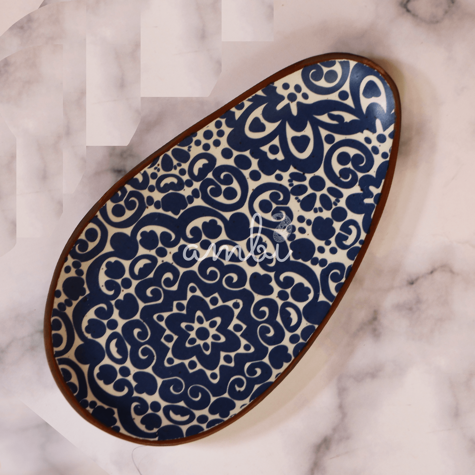 Ambi Stoneware Almond Platter 7inch | Set of 1 | Small plate | Dessert plate | Almond Plate