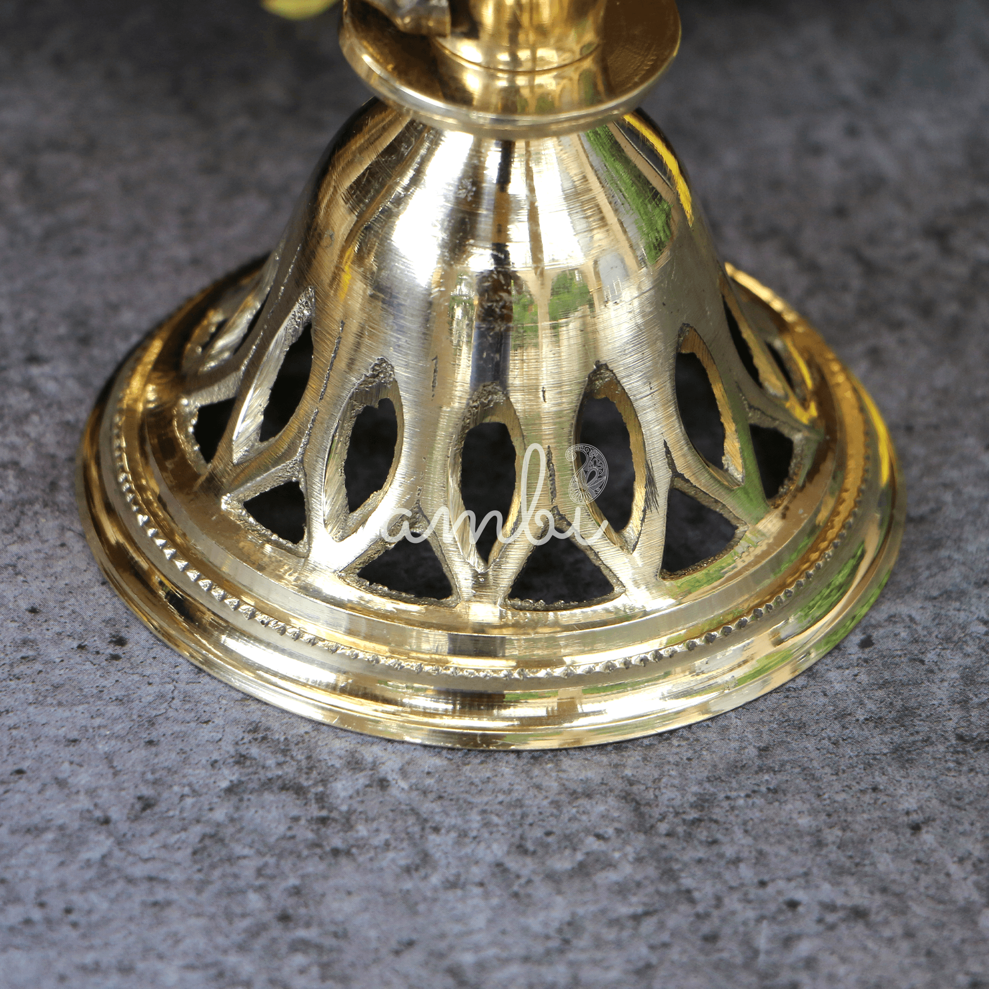 Intricate Brass Dhuni Loban Sambrani Incense Burner with Long Handle - A Masterpiece