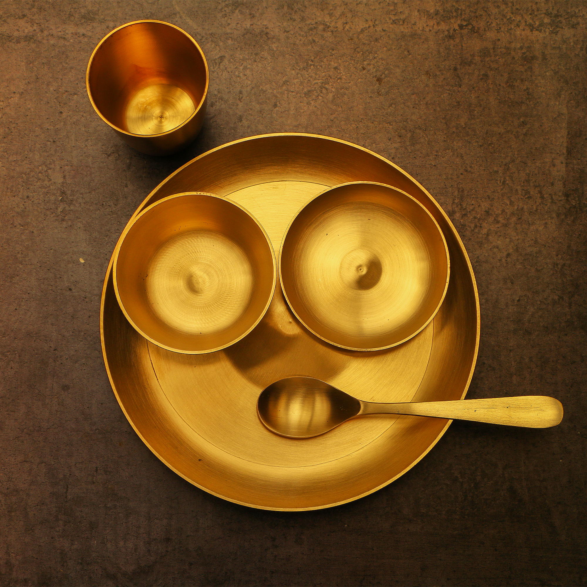 Pure 100% Lead Free Kansa Exquisite Kids Thali Set - 5 pcs set