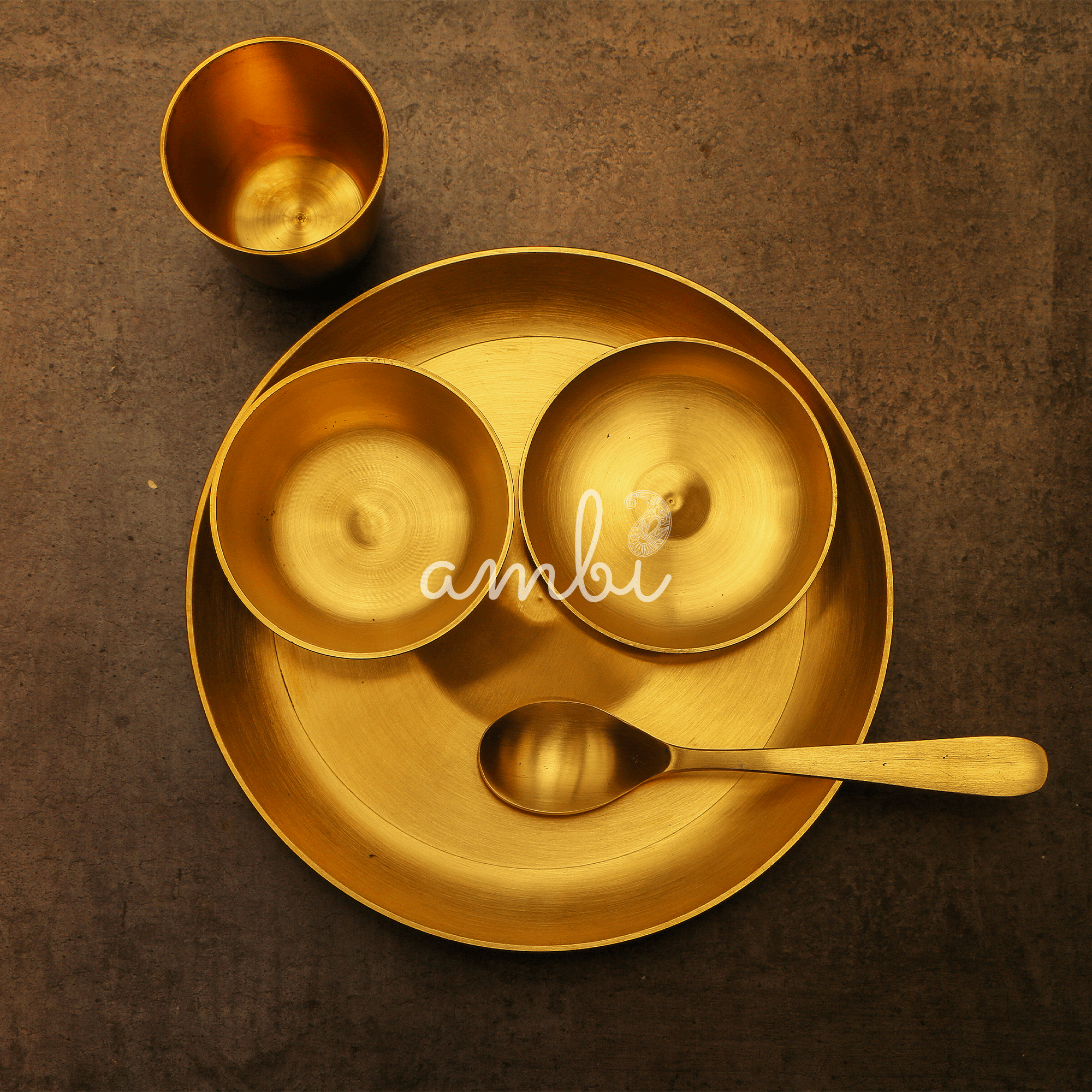 Pure 100% Lead Free Kansa Exquisite Kids Thali Set - 5 pcs set