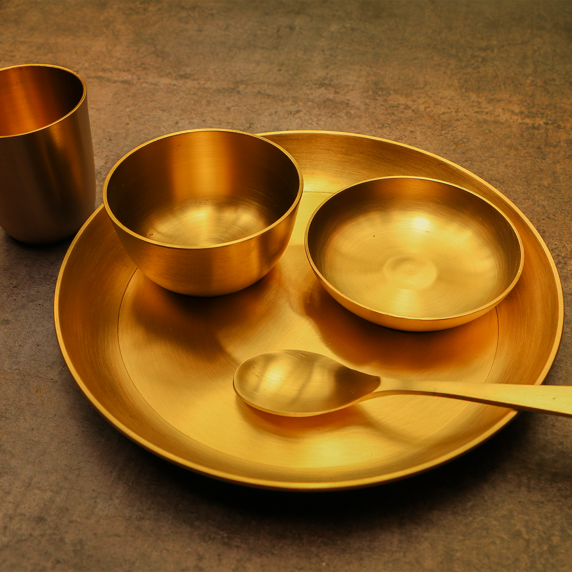 Pure 100% Lead Free Kansa Exquisite Kids Thali Set - 5 pcs set