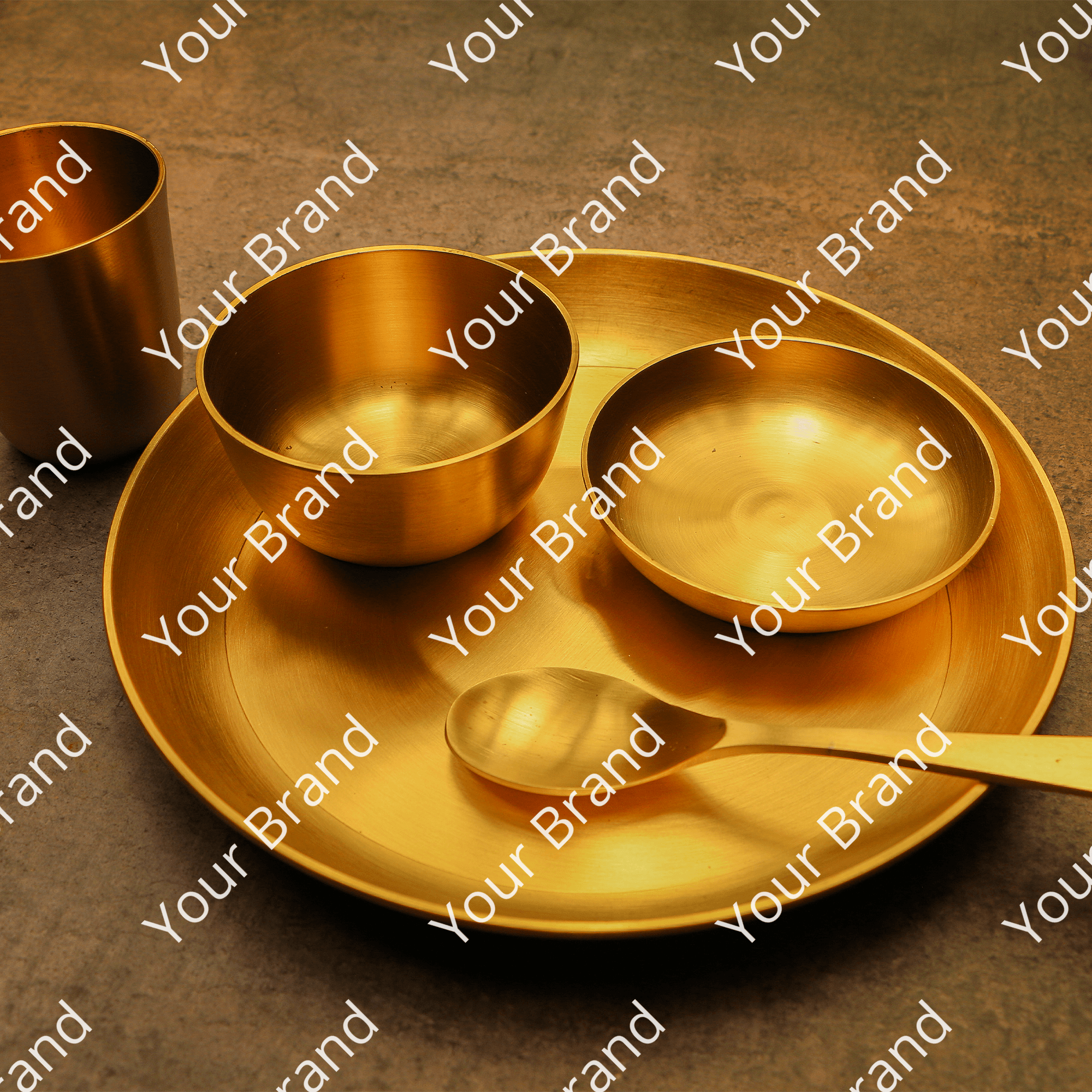Pure 100% Lead Free Kansa Exquisite Kids Thali Set - 5 pcs set