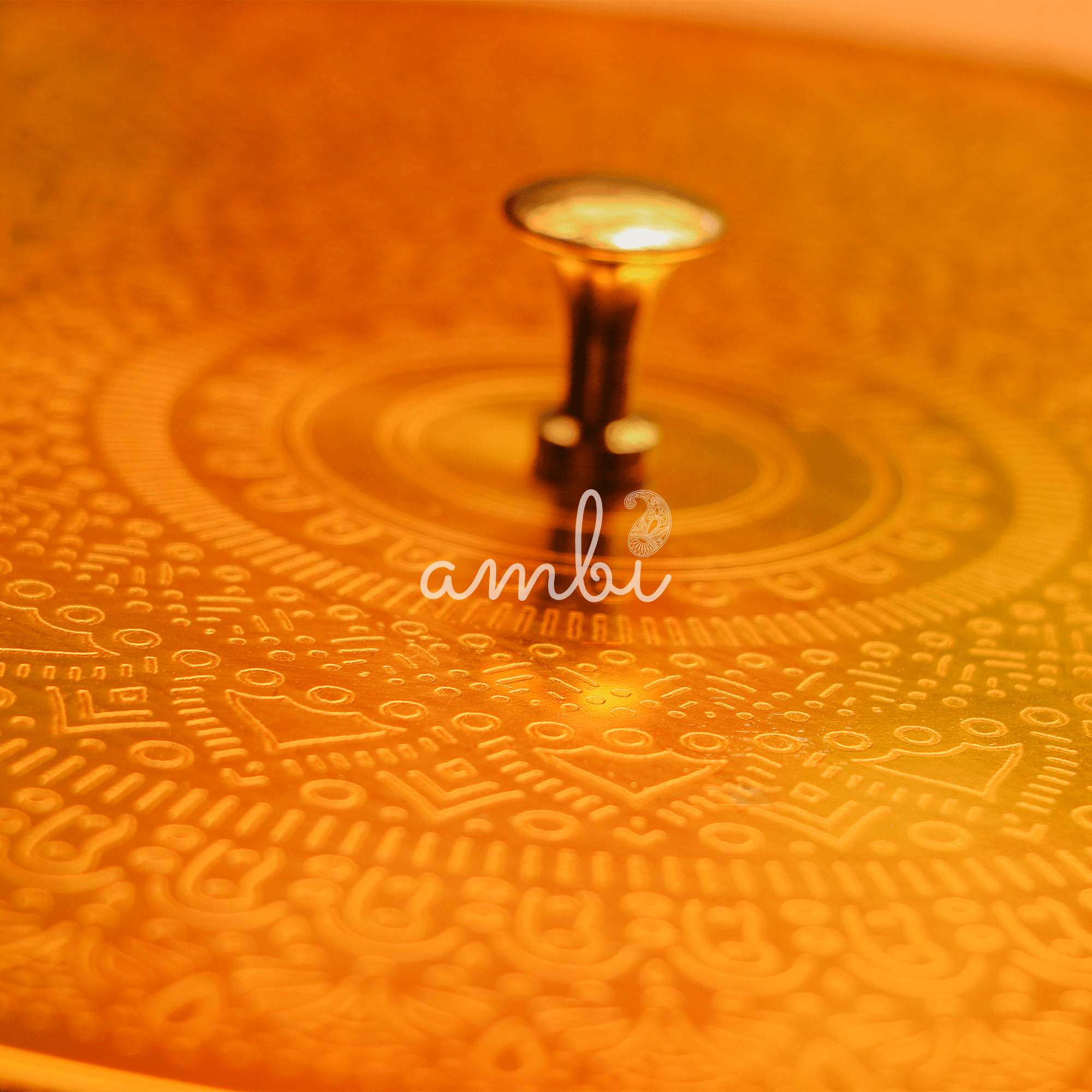 Finely Etched Mandala Chapati / Roti Box - 9 Inches Diameter with Tongs