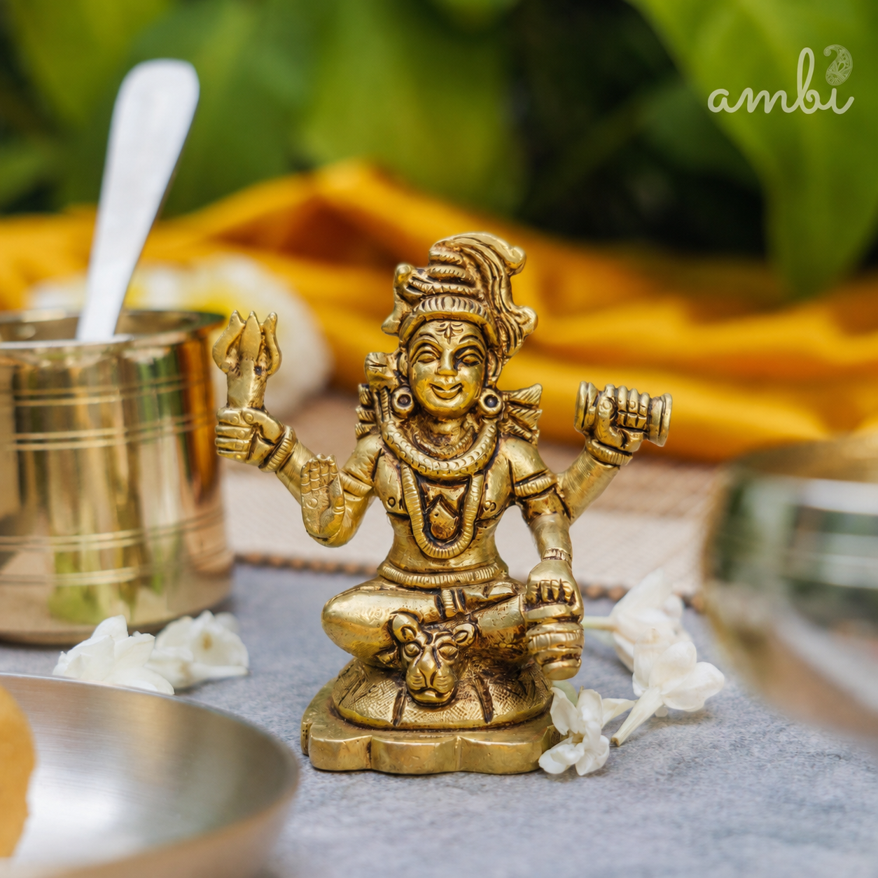 Pure Brass Lord Shiva Idol - 3.6 inch height - Heavy Make