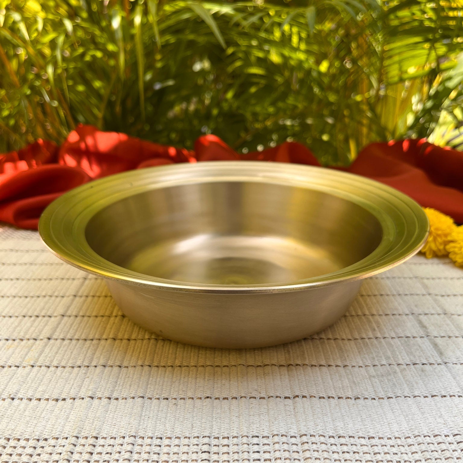 AMBI Pure 100% Lead Free Kansa Curry Bowl - 7 Inches- 600 ml
