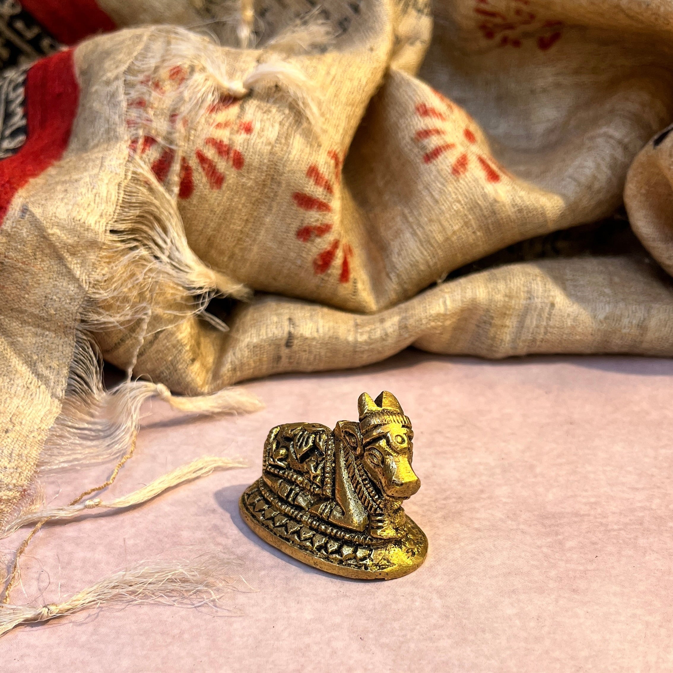 Ambi Pure Brass Sacred Nandi Idol – Bull Statue for Pooja - 90 Grams