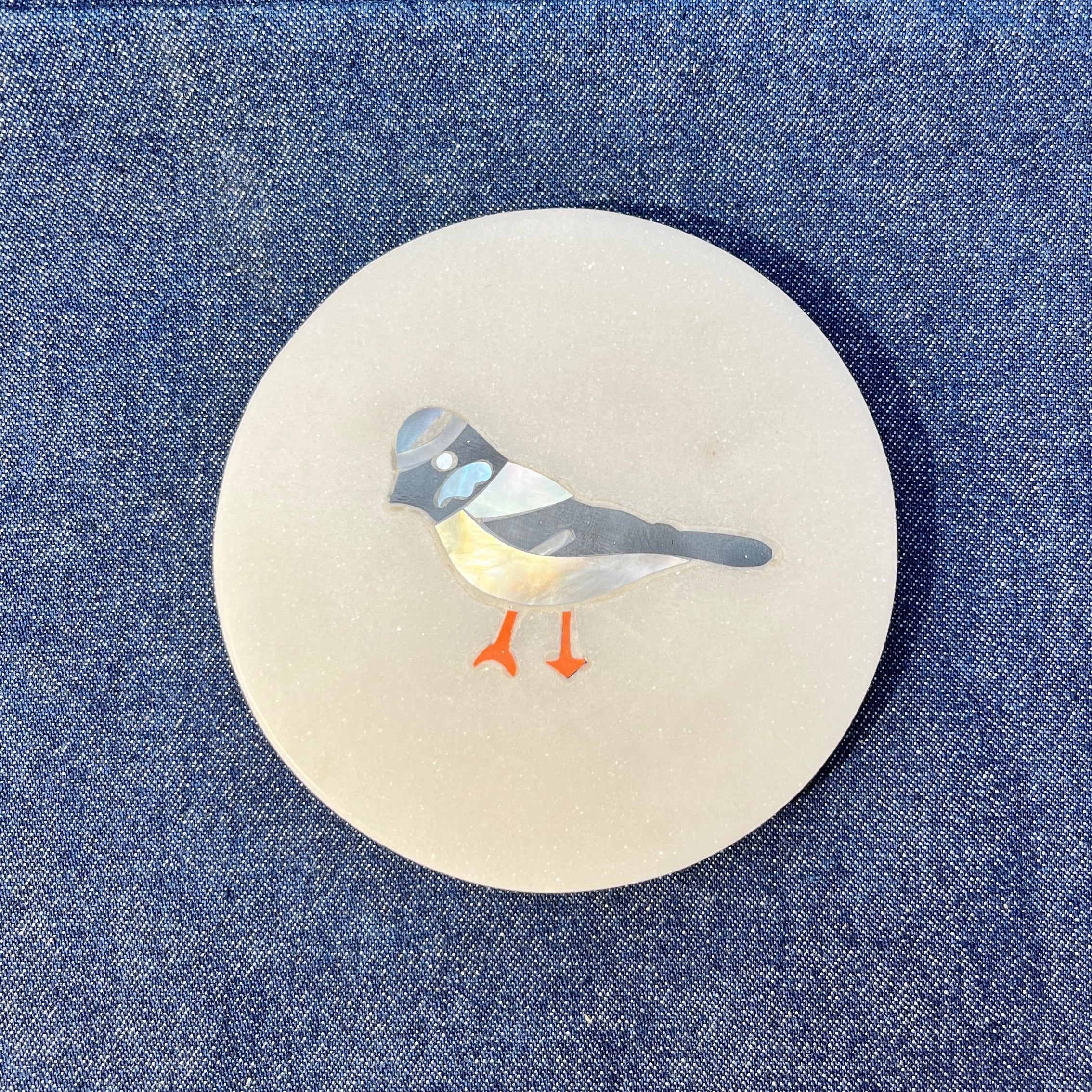 Ambi Marble Art Bulbul Coasters - Set of 2