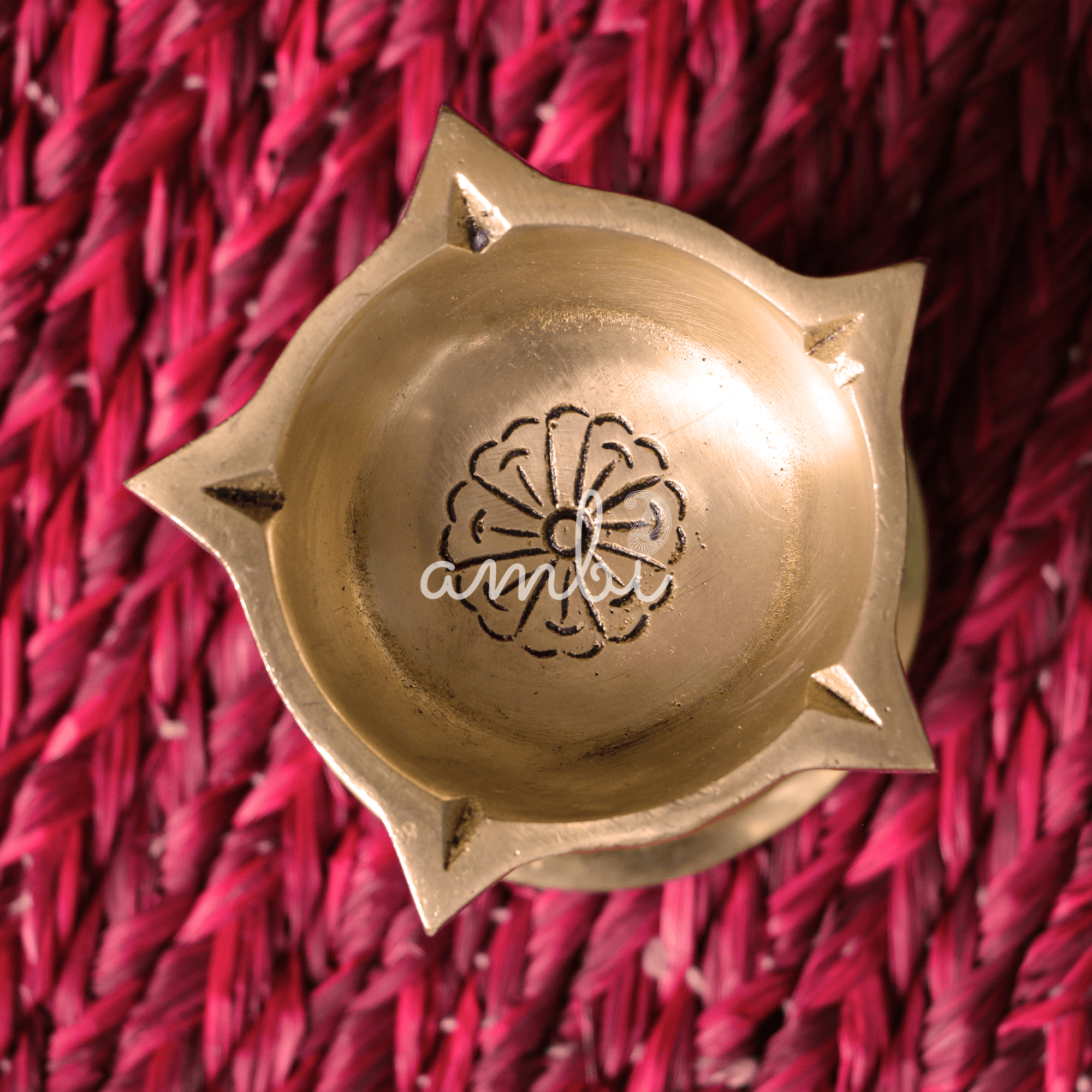 Pure Brass Panchmukhi Diya - 2.2 Inch height - Heavy Make