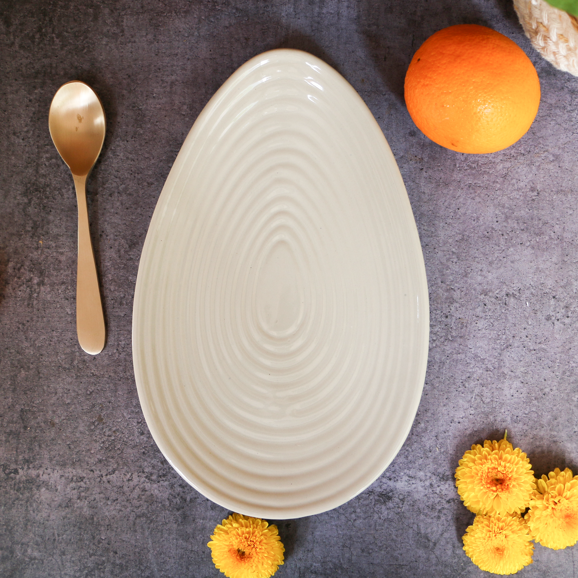 2026 - Ambi Handmade Ceramic Almond Shaped Serving Platter