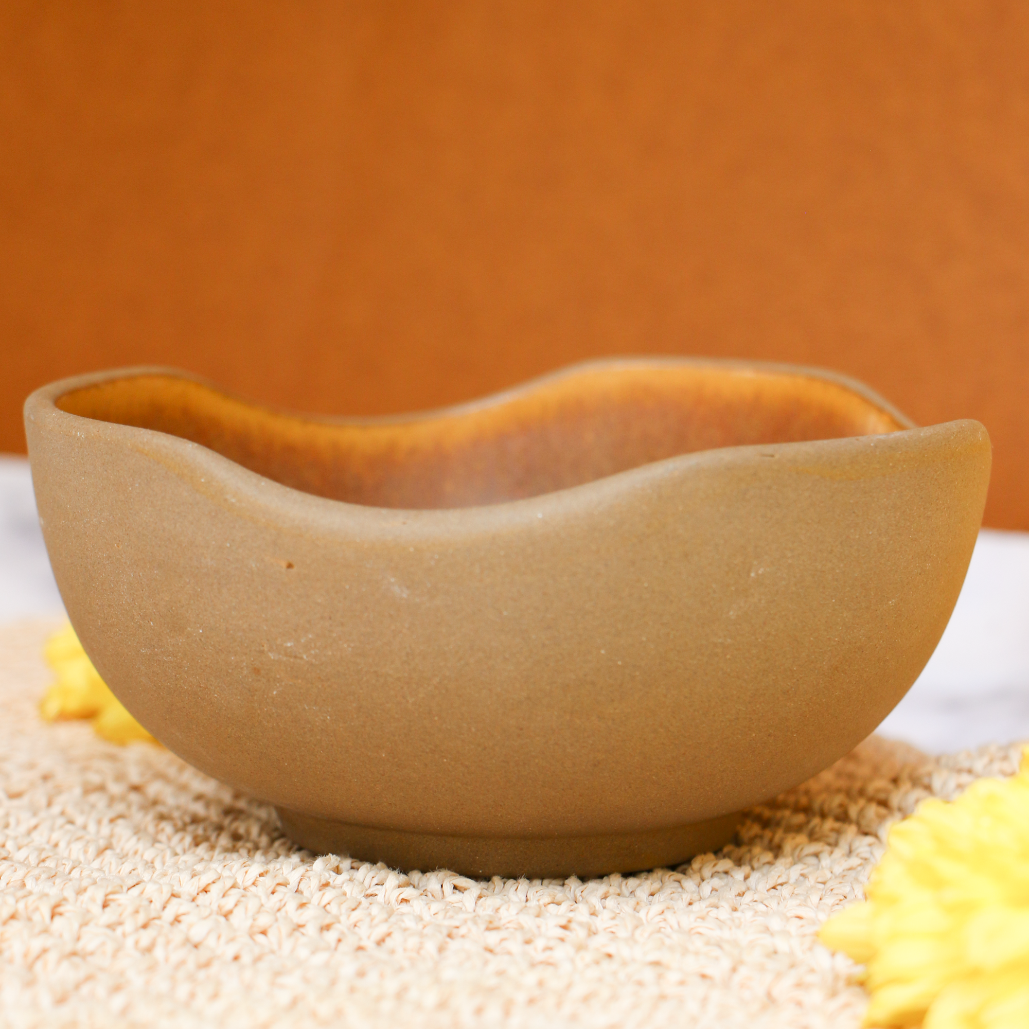 2026 - Ambi Handmade Stoneware Earthy Brown Glazed Big Serving Bowl