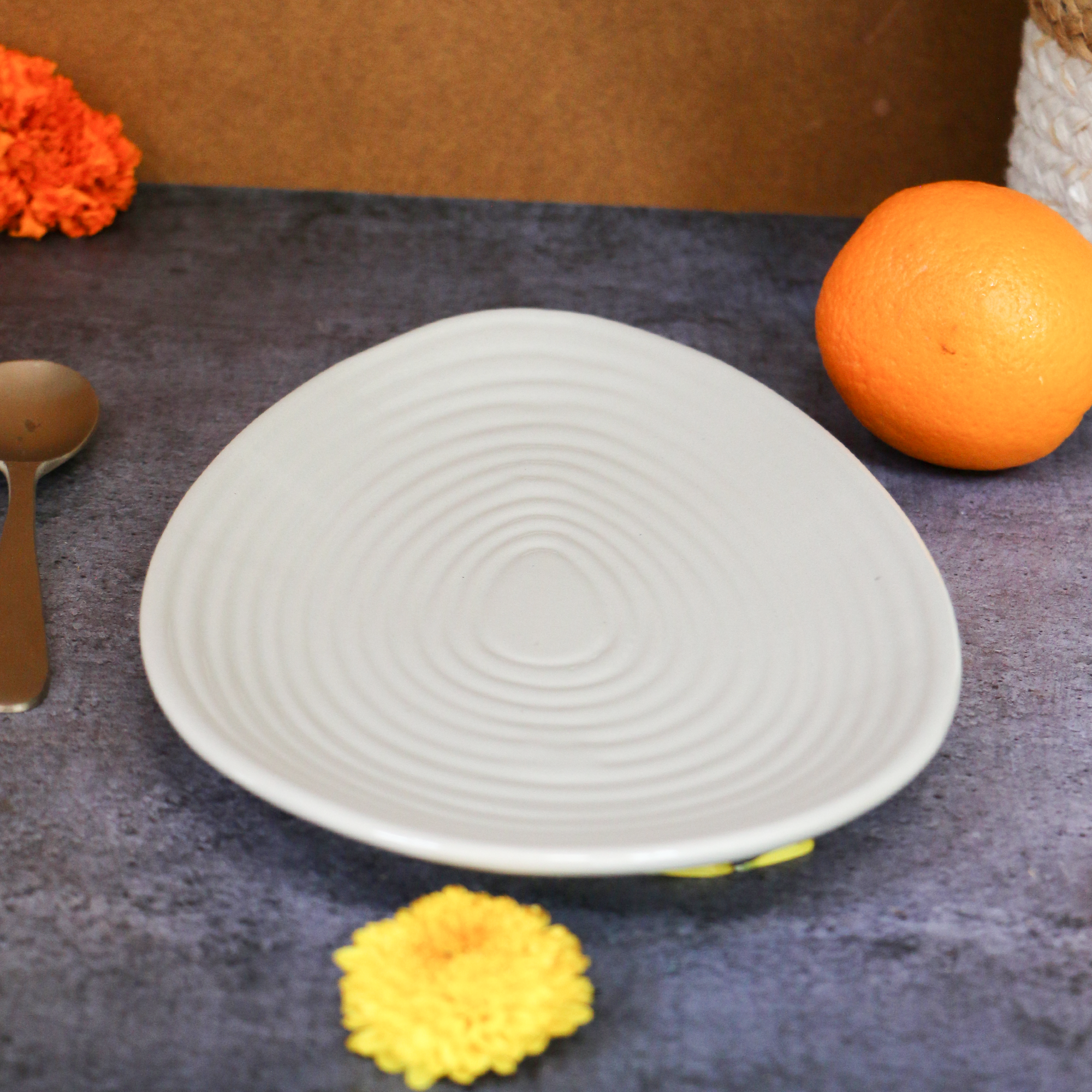 Ambi Handmade Ceramic Almond Shaped Serving Platter