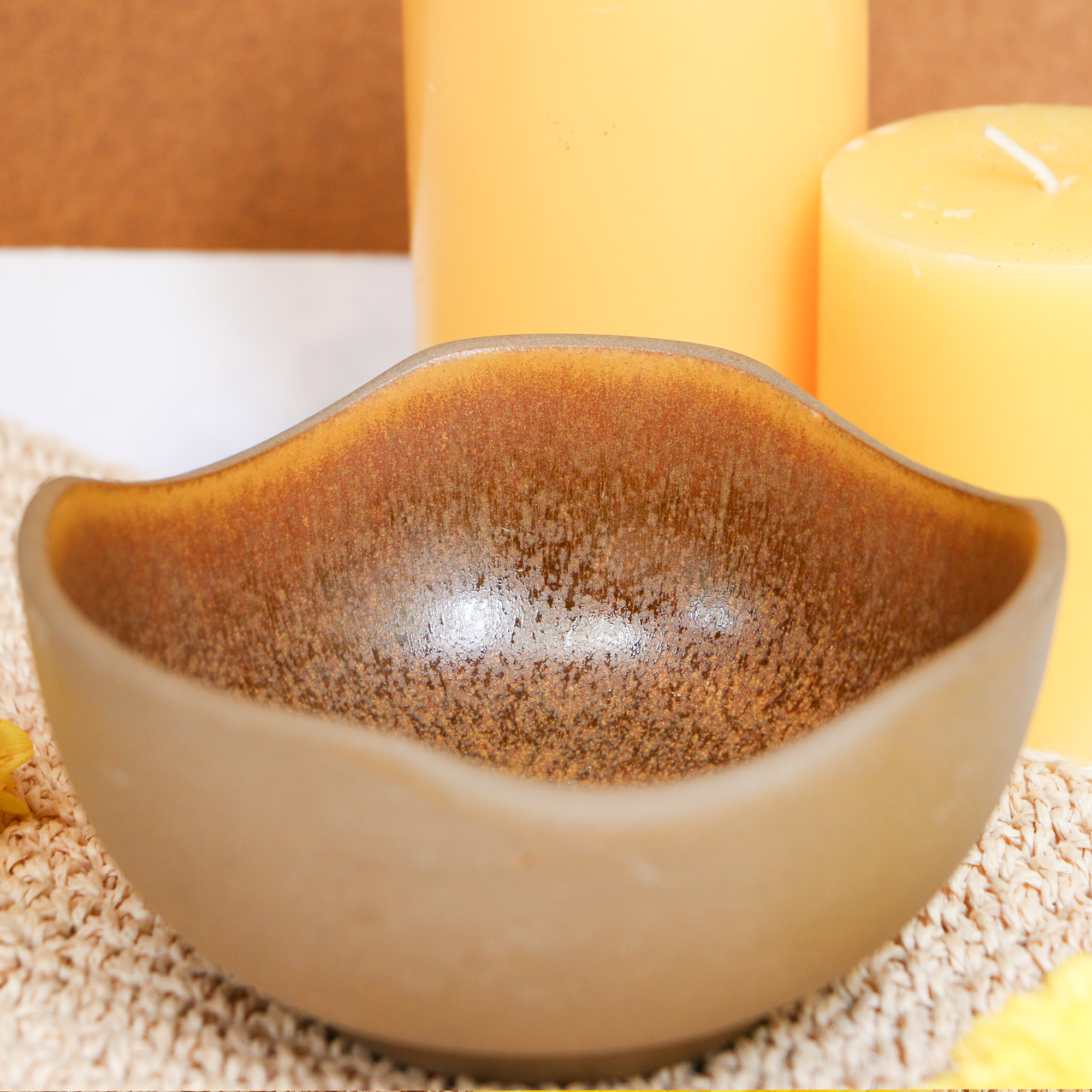 Ambi Handmade Stoneware Earthy Brown Glazed Big Serving Bowl