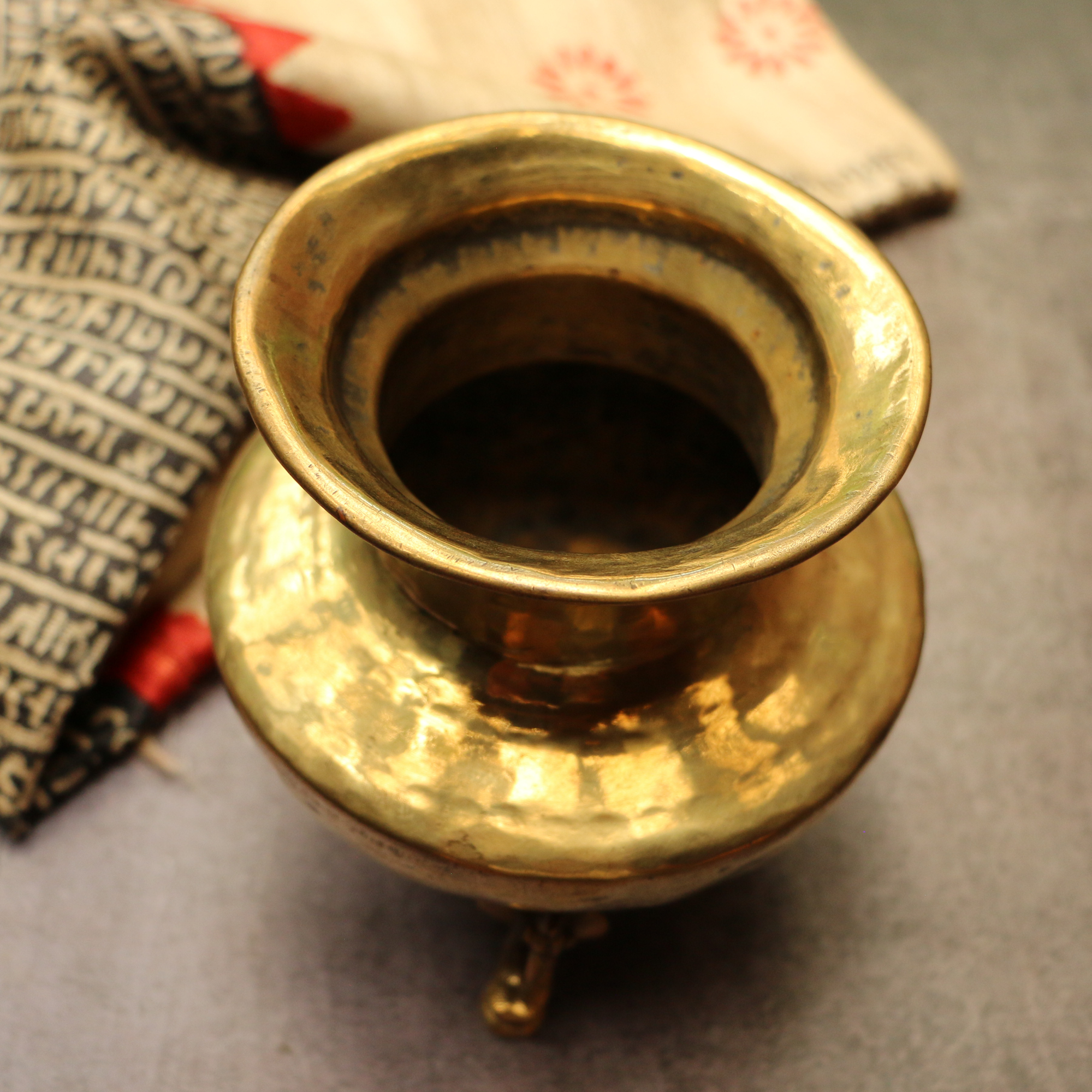 Handcrafted Elegant Vintage Brass Lota With Legs