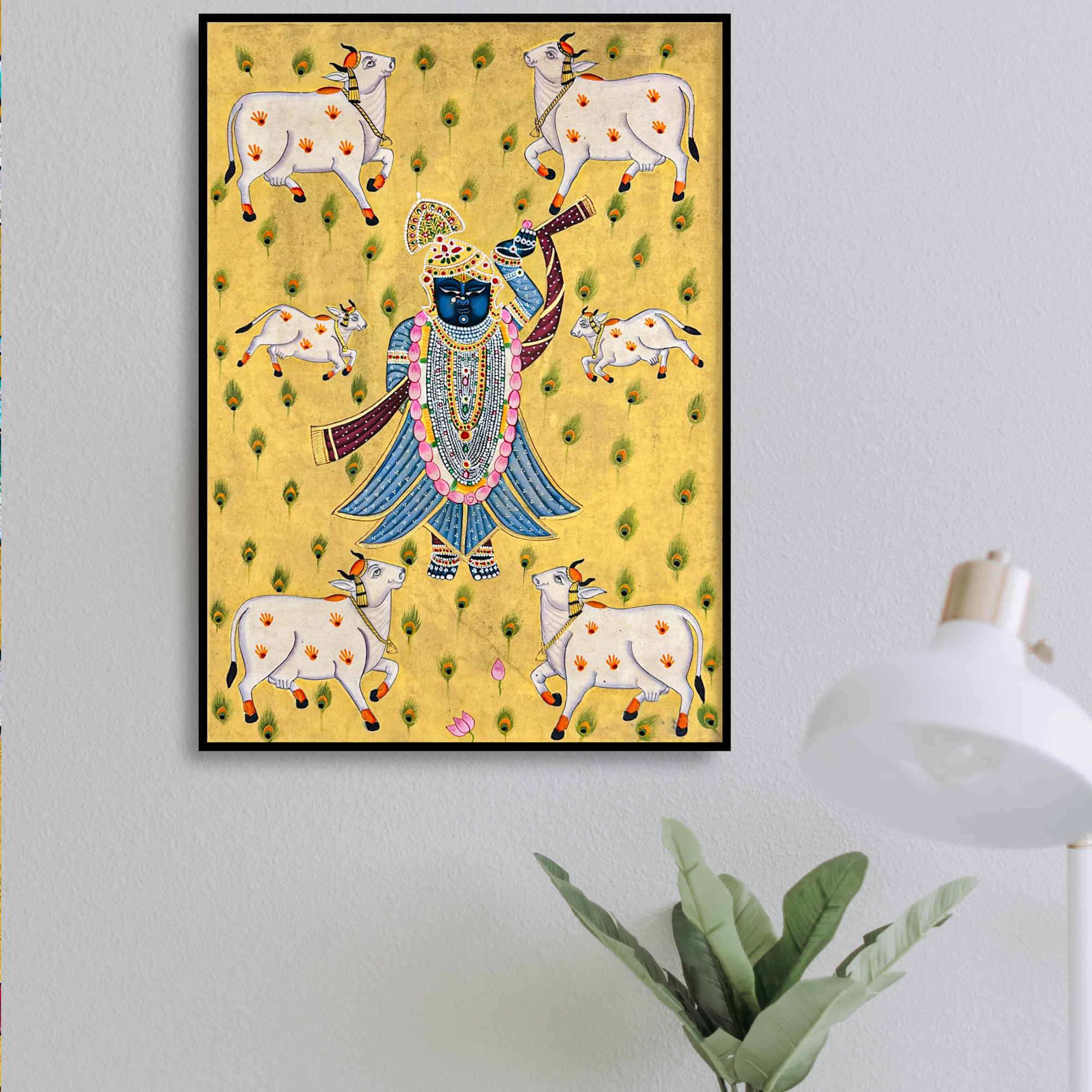 2026 - Handmade Pichwai Art - Shreenathji Gopastmi with Cows Painting