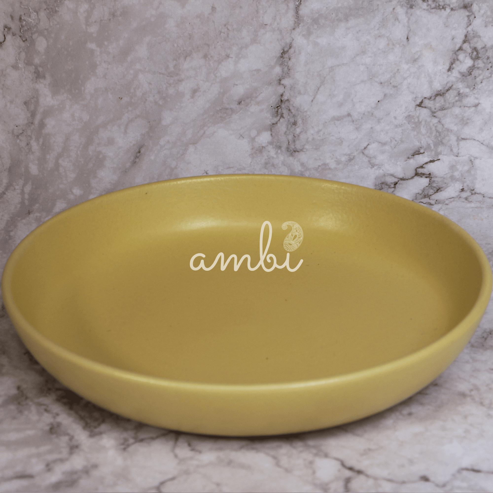 Ambi Stoneware Lemon Shallow Bowl 8 inch