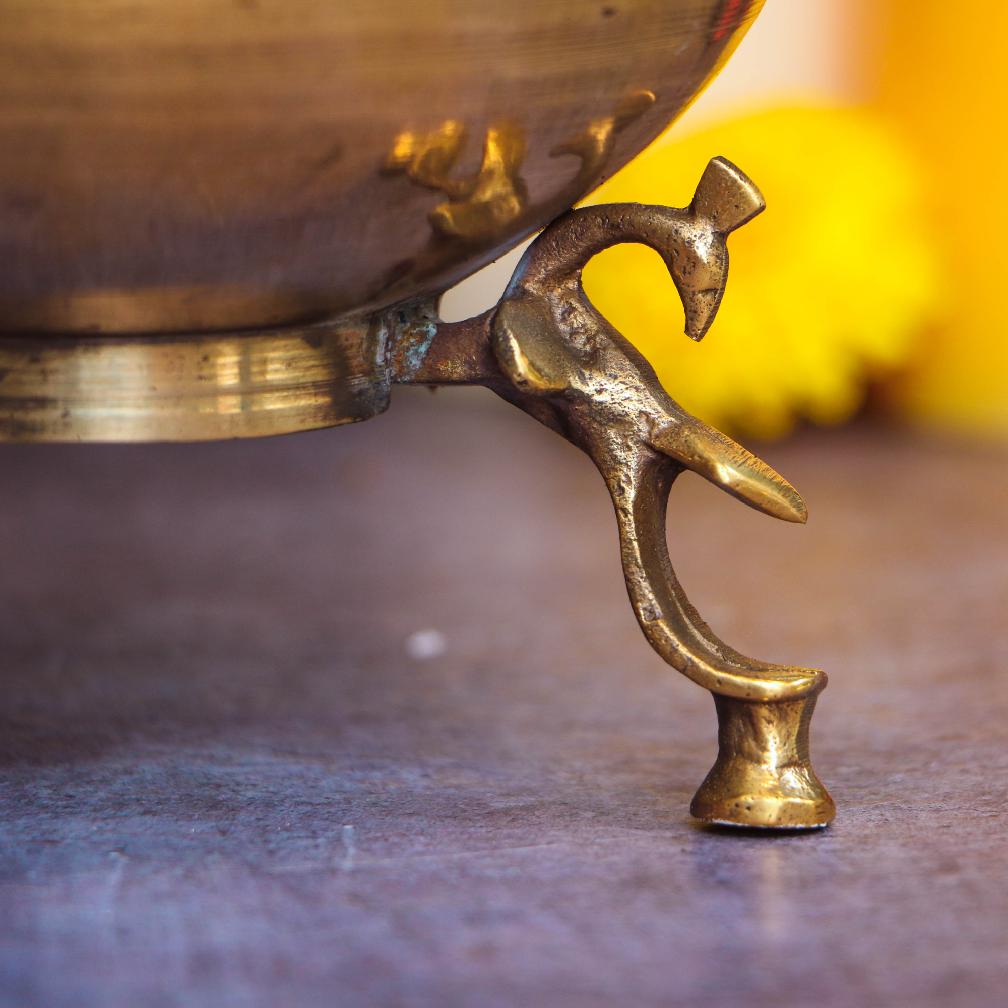 Handcrafted Elegant Vintage Brass Lota With Legs