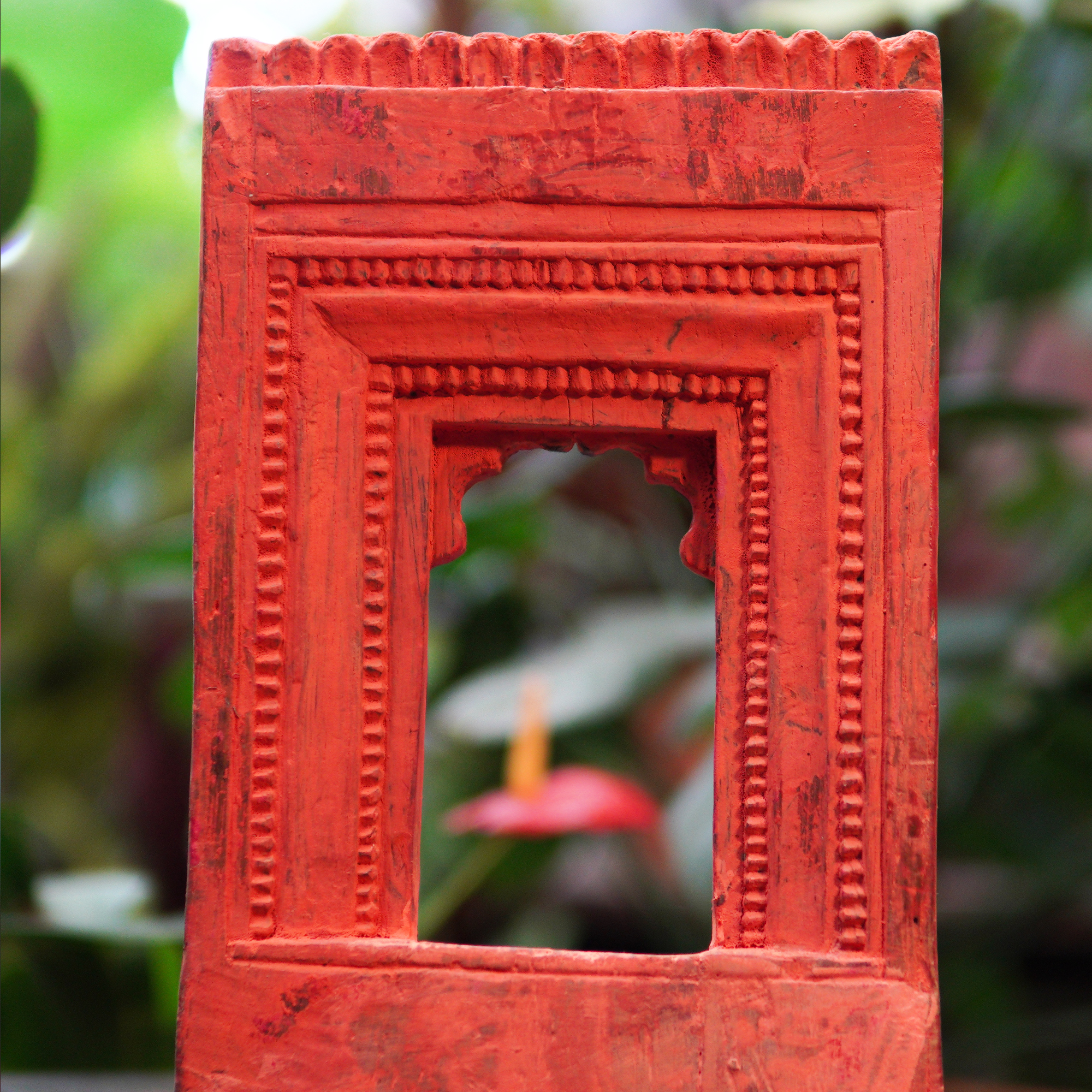 Wooden Temple Frame in Orange