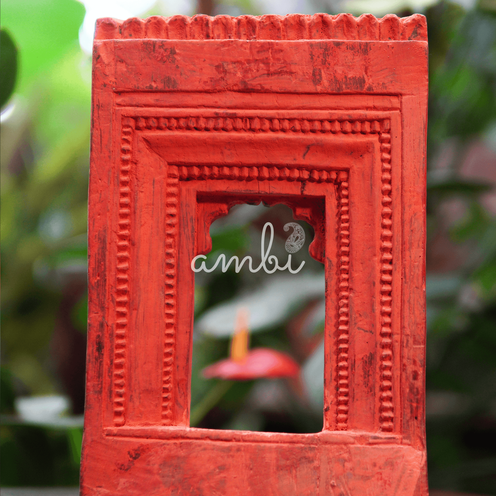 Wooden Temple Frame in Orange