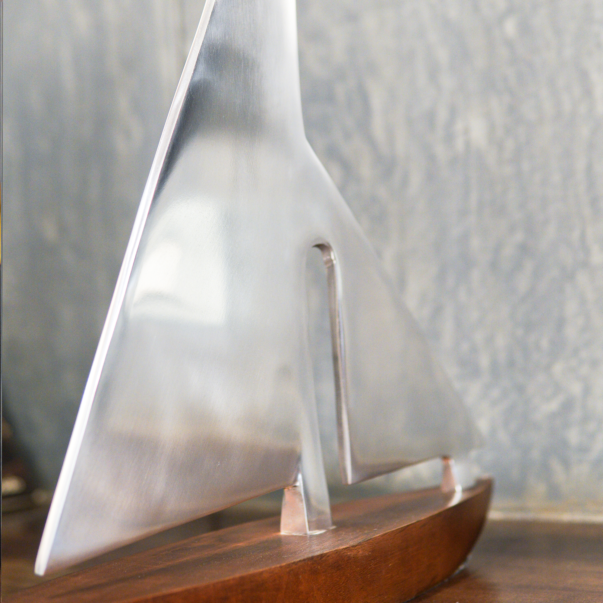 Elegant Beautiful Pure Brass Silver Boat Table Art