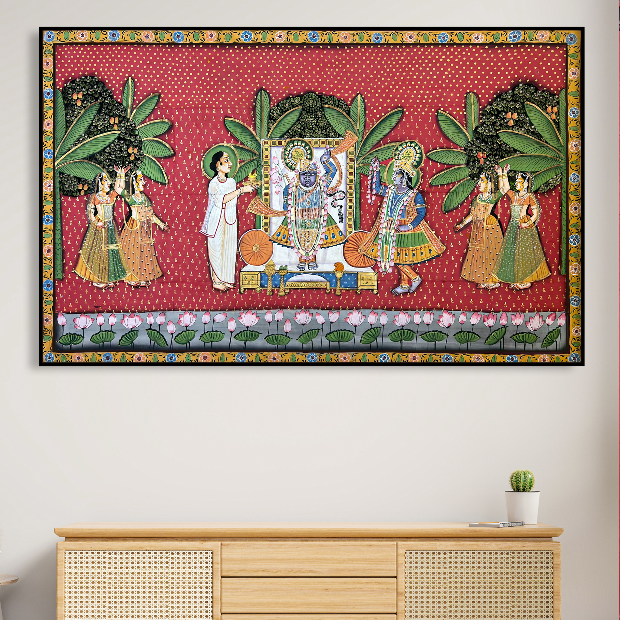 Handmade Pichwai Art — Shreenathji Multi-Coloured Sharath Utsav Painting | Ambi