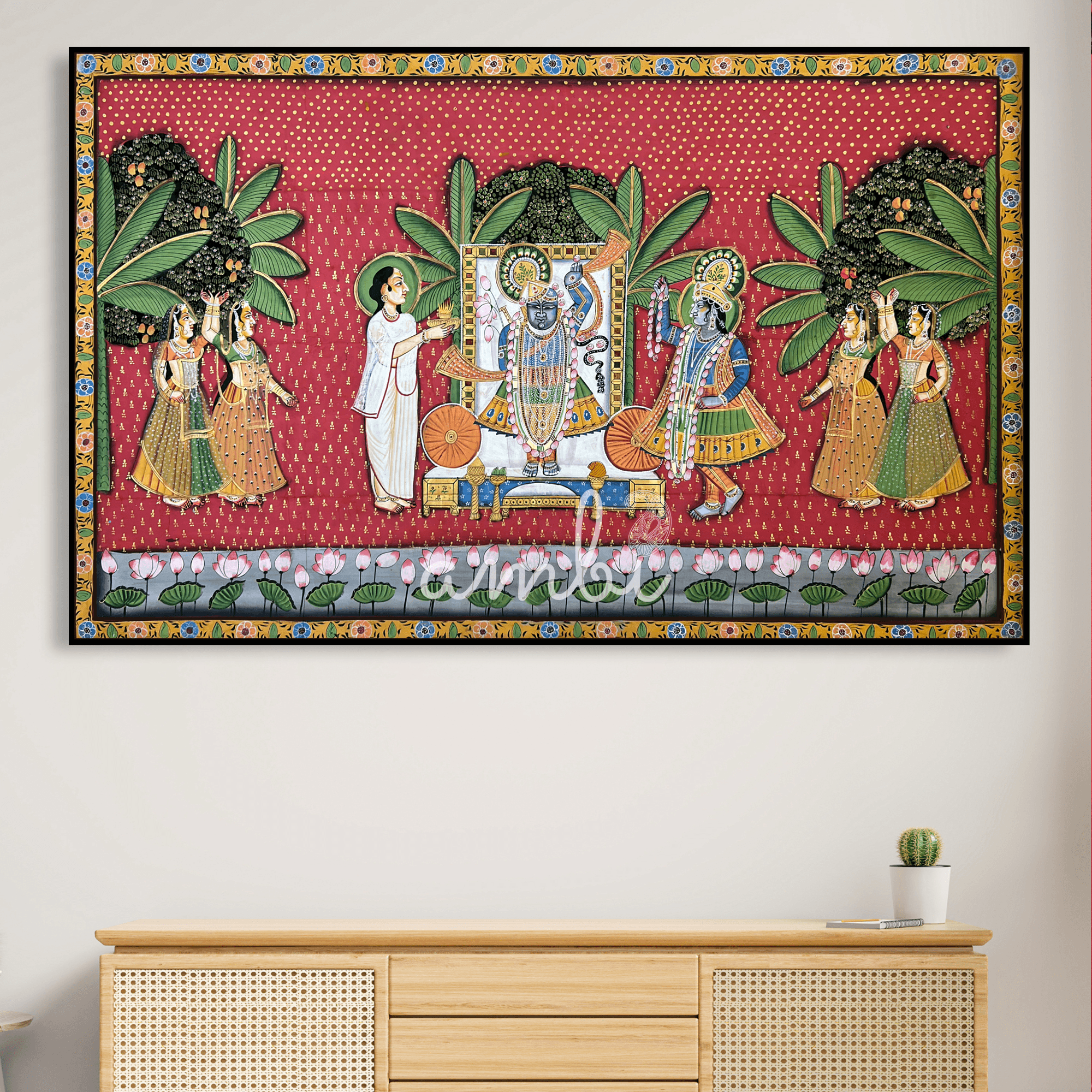 2026 - Handmade Pichwai Art - Shreenathji Multi coloured Sharath Utsav Painting