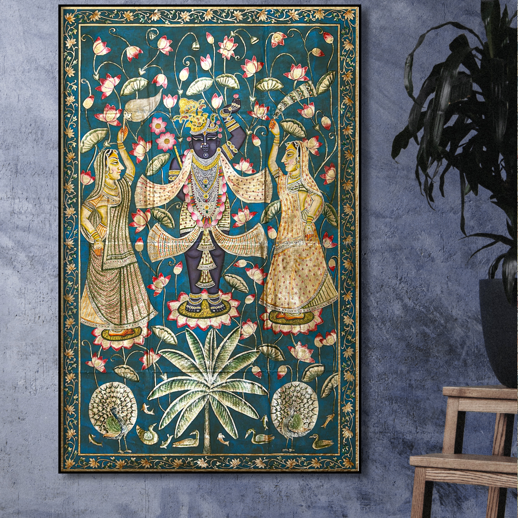 2026 - Pichwai Art - Handmade Sharath Utsav Shreenathji Pichwai Painting