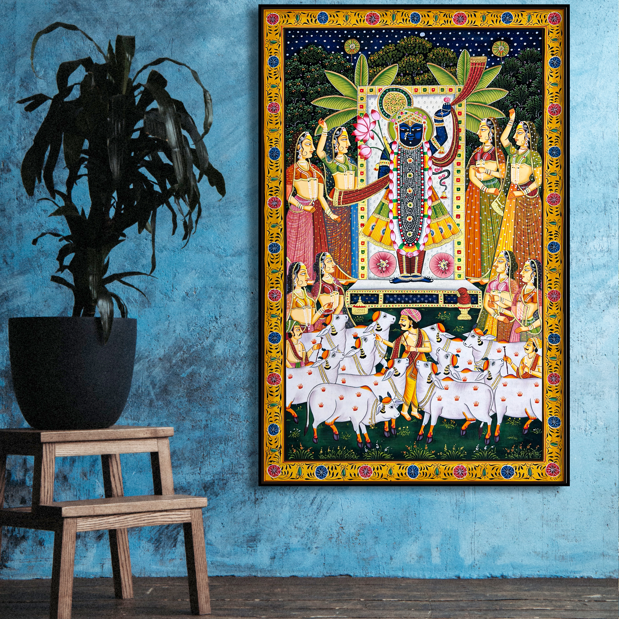 2025 - Pichwai Art - Handmade Shreenathji Raas Leela Pichwai Painting