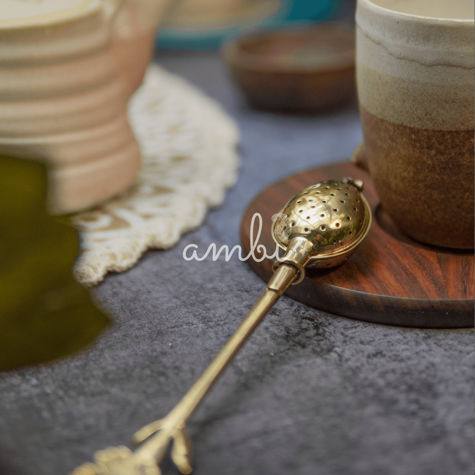 Floral Elegance Brass Tea Infuser