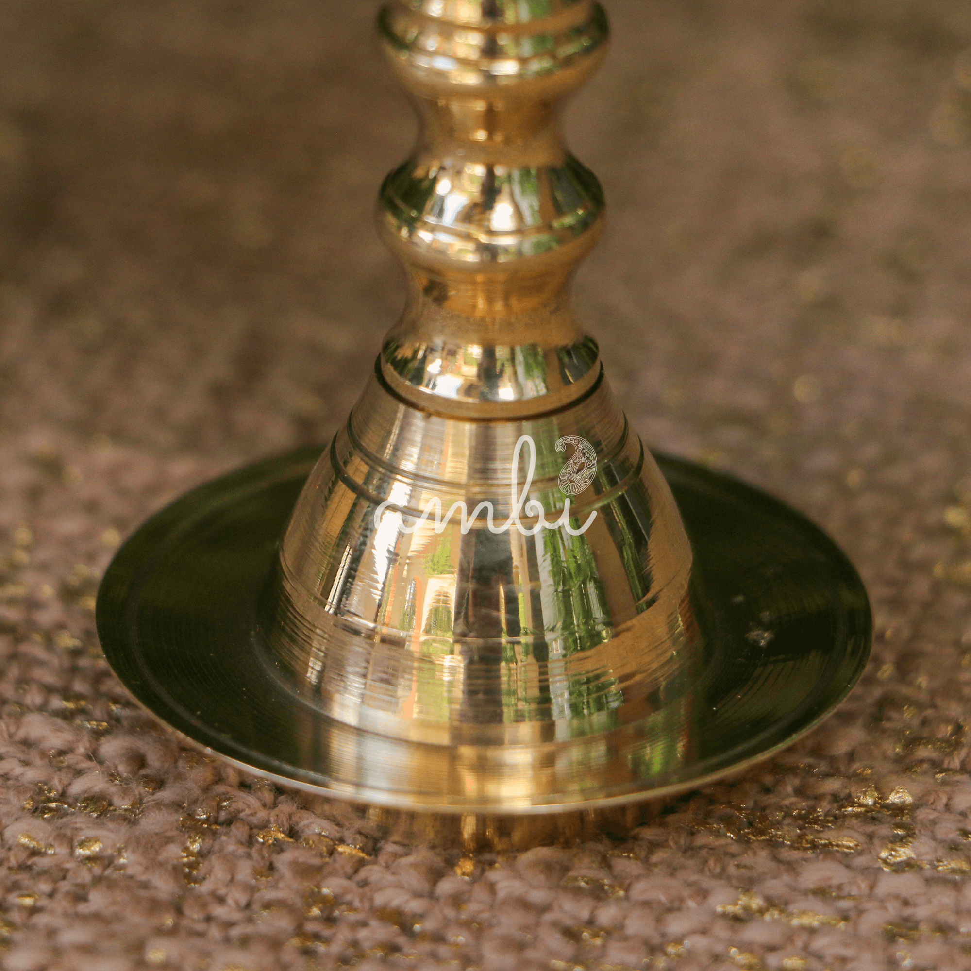 100% Pure Brass Kerala Pooja Deepam / Deepak - 5 Baati Medium