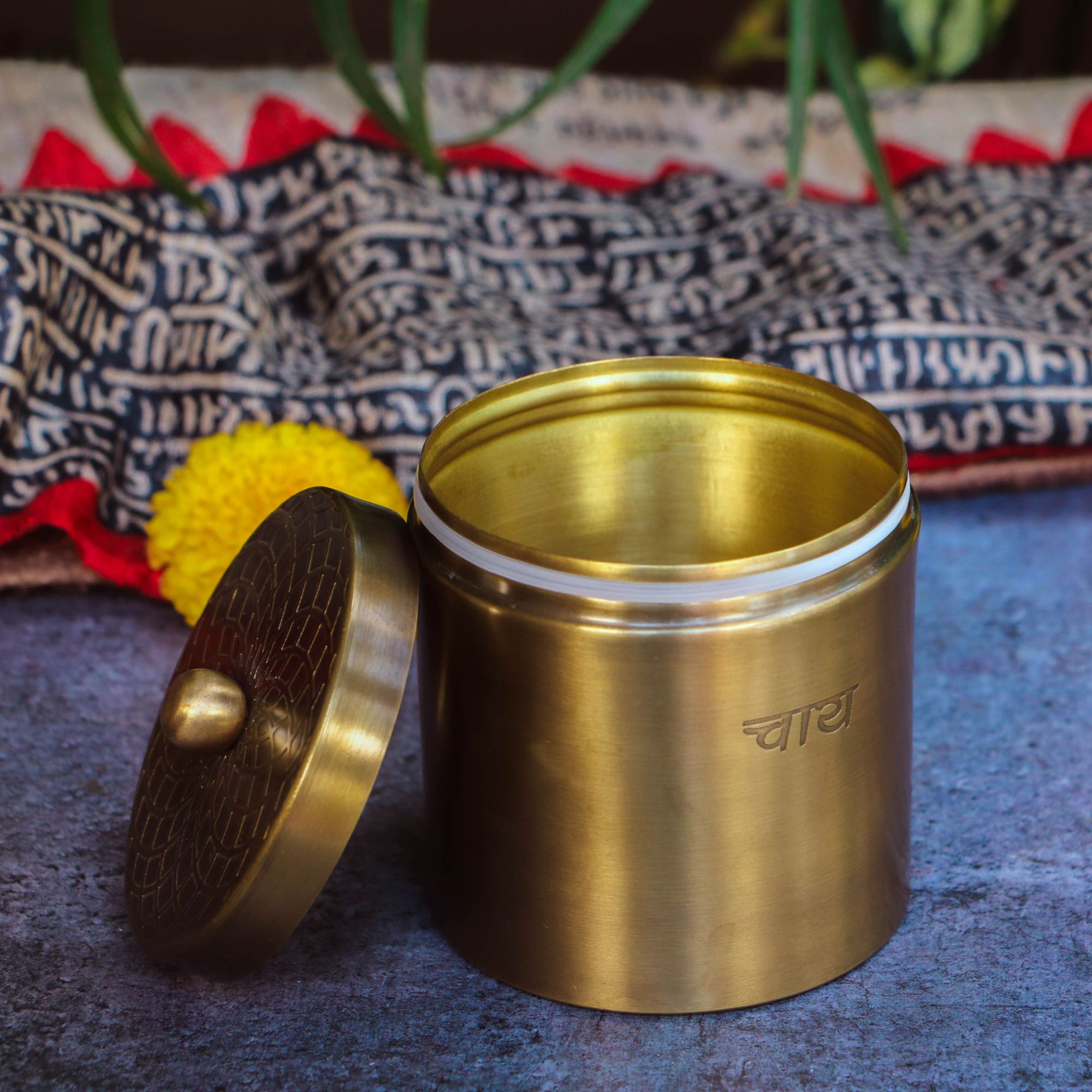 100% Pure Brass Tea and Sugar Air Tight Storage Boxes