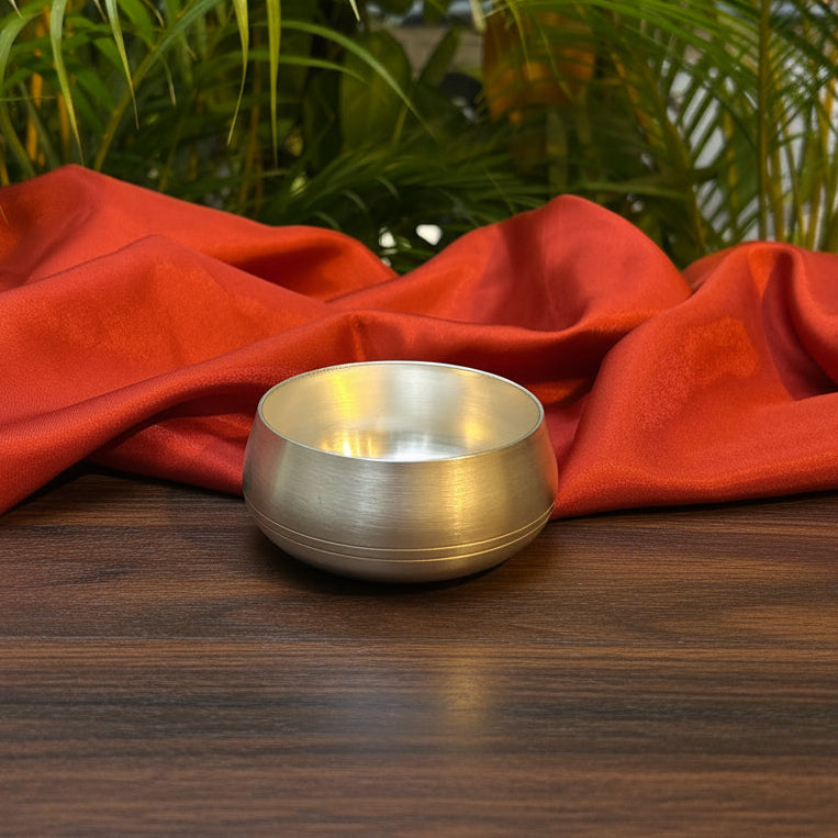 Ambi Pure BIS 92.5 Silver-Plated Brass Katori for Pooja | 3 Inch 130 ML