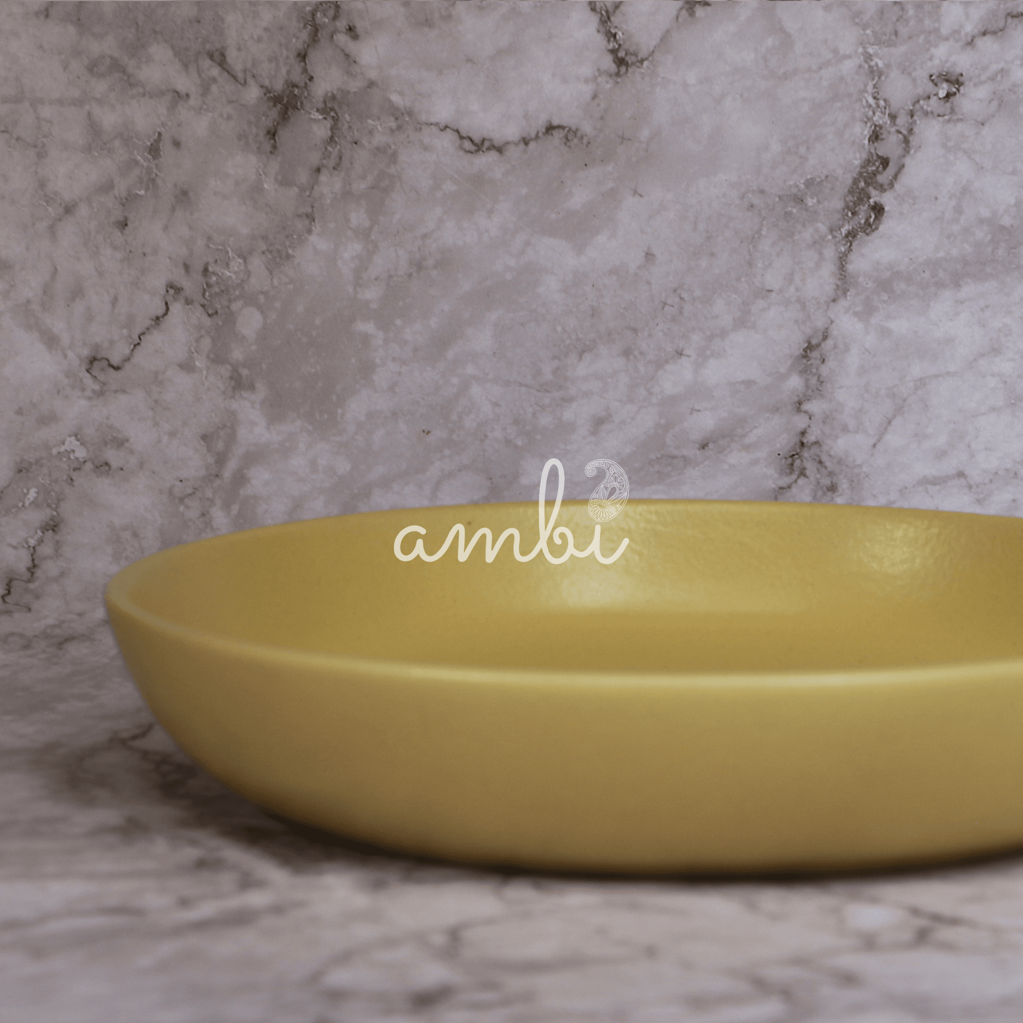 Ambi Stoneware Lemon Shallow Bowl 8 inch