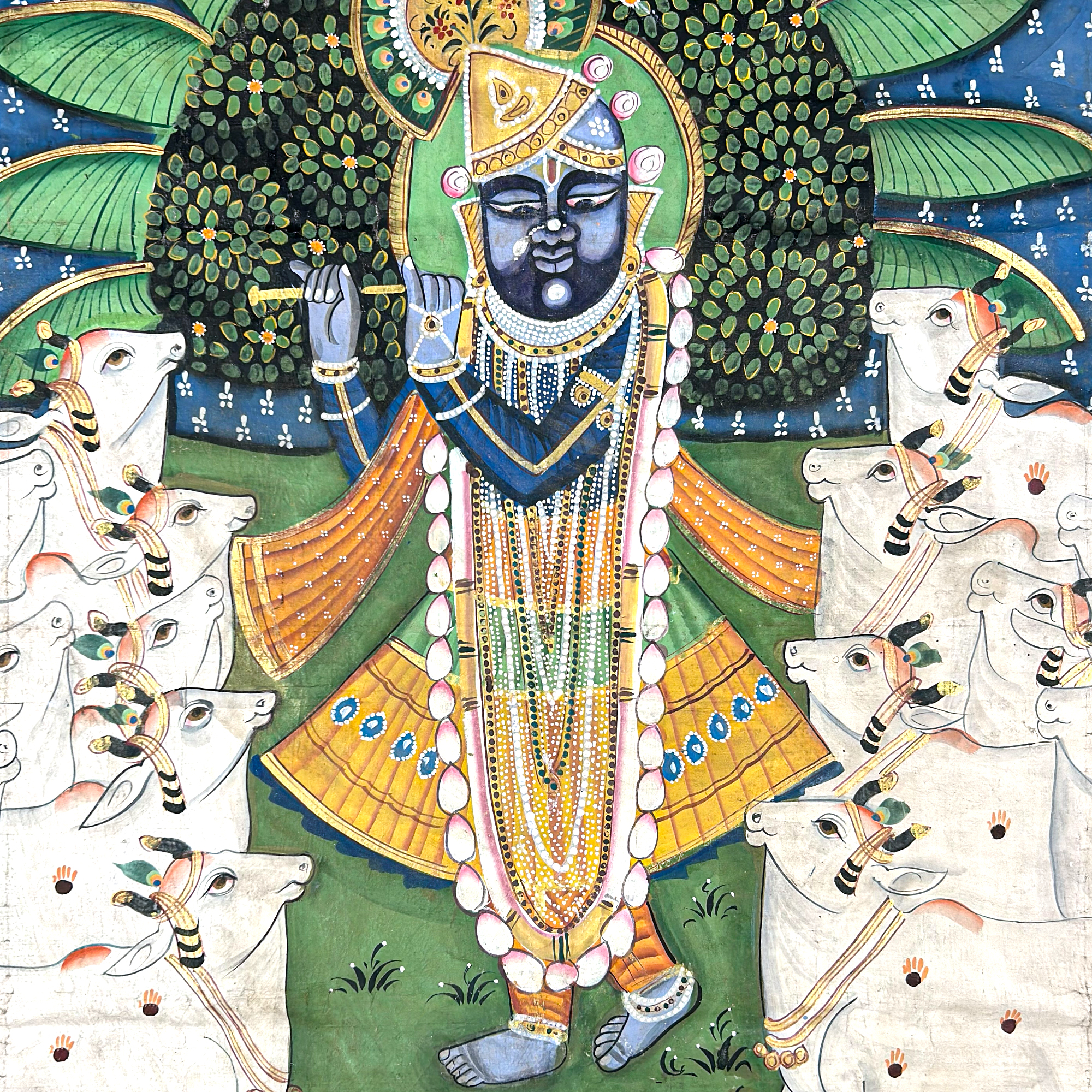 2025 - Pichwai Art - Handmade Shreenathji Gopashtami Painting