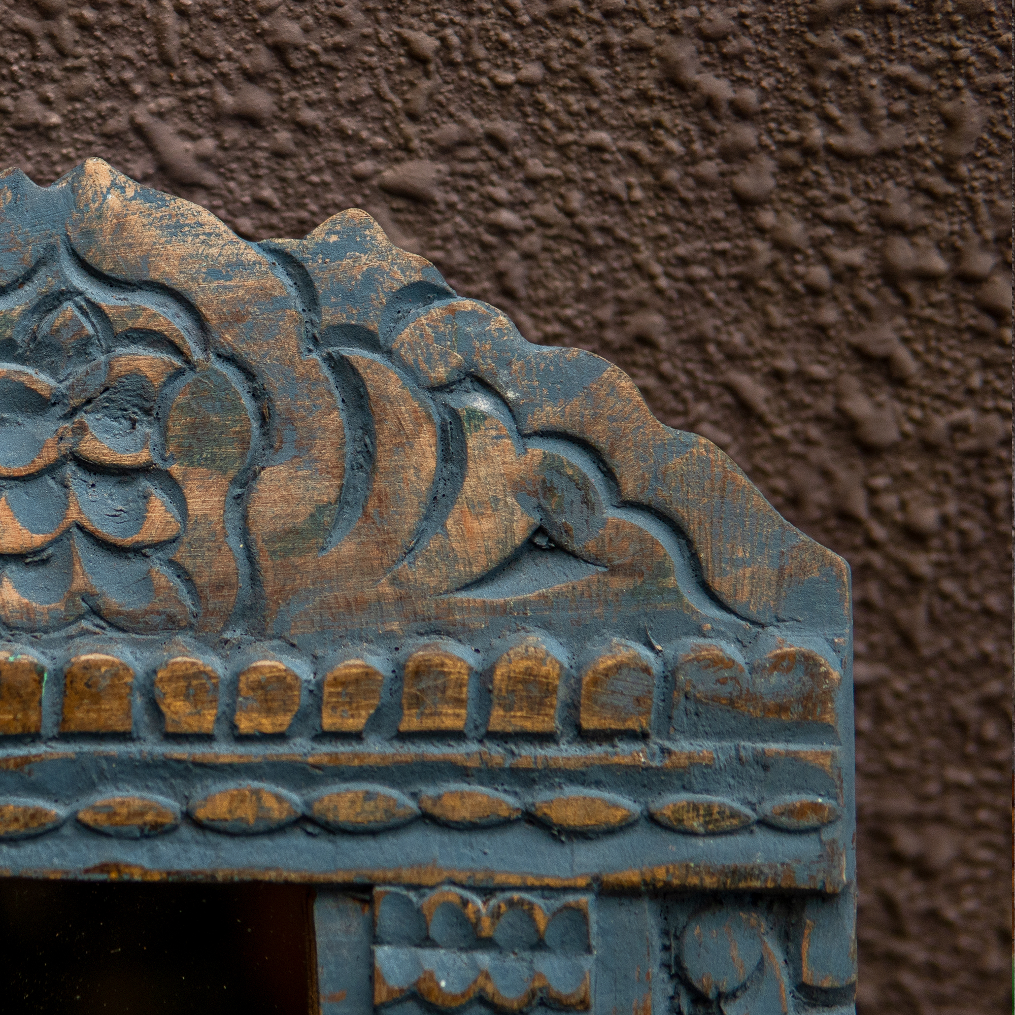 Wooden Jharoka in Blue Colour