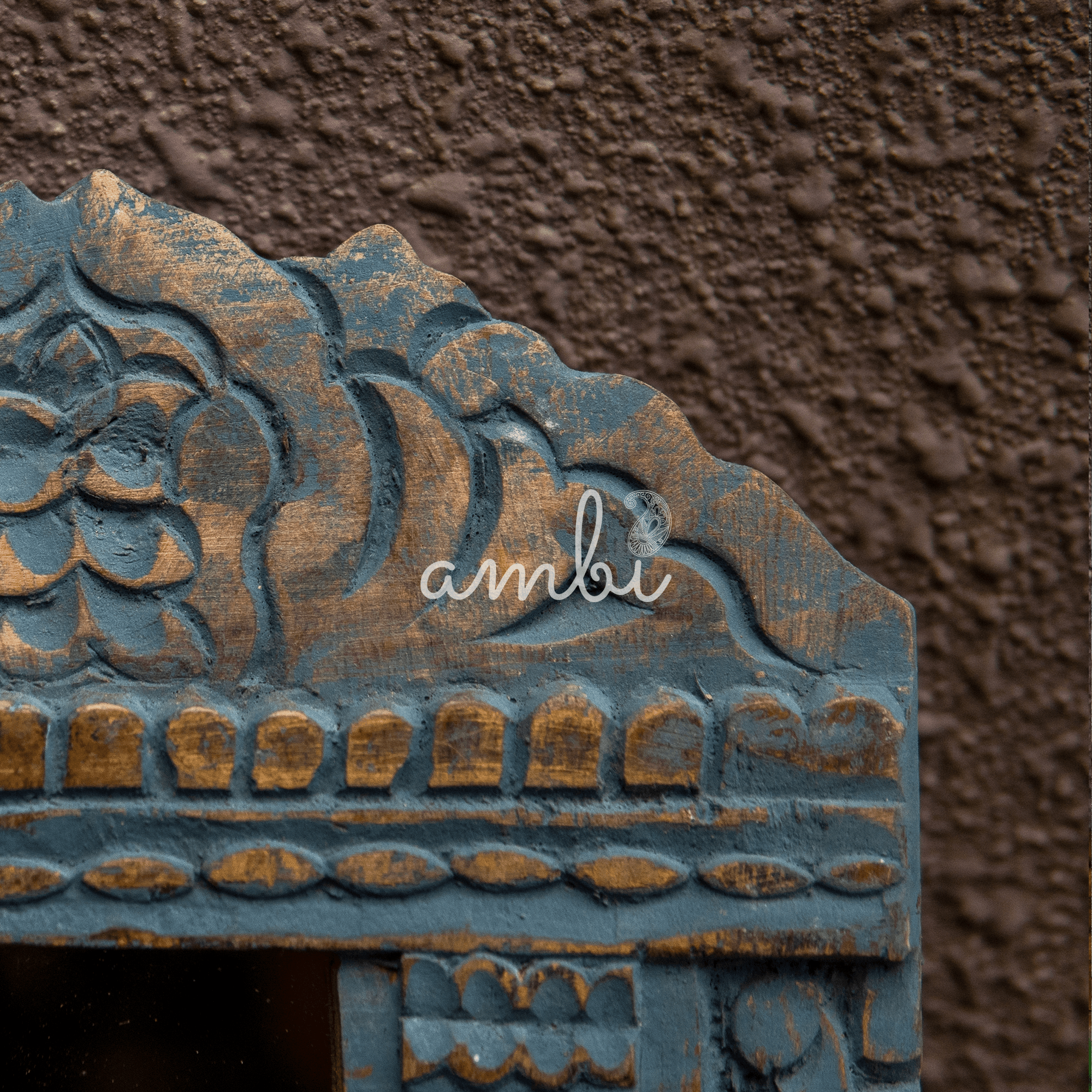 Wooden Jharoka in Blue Colour