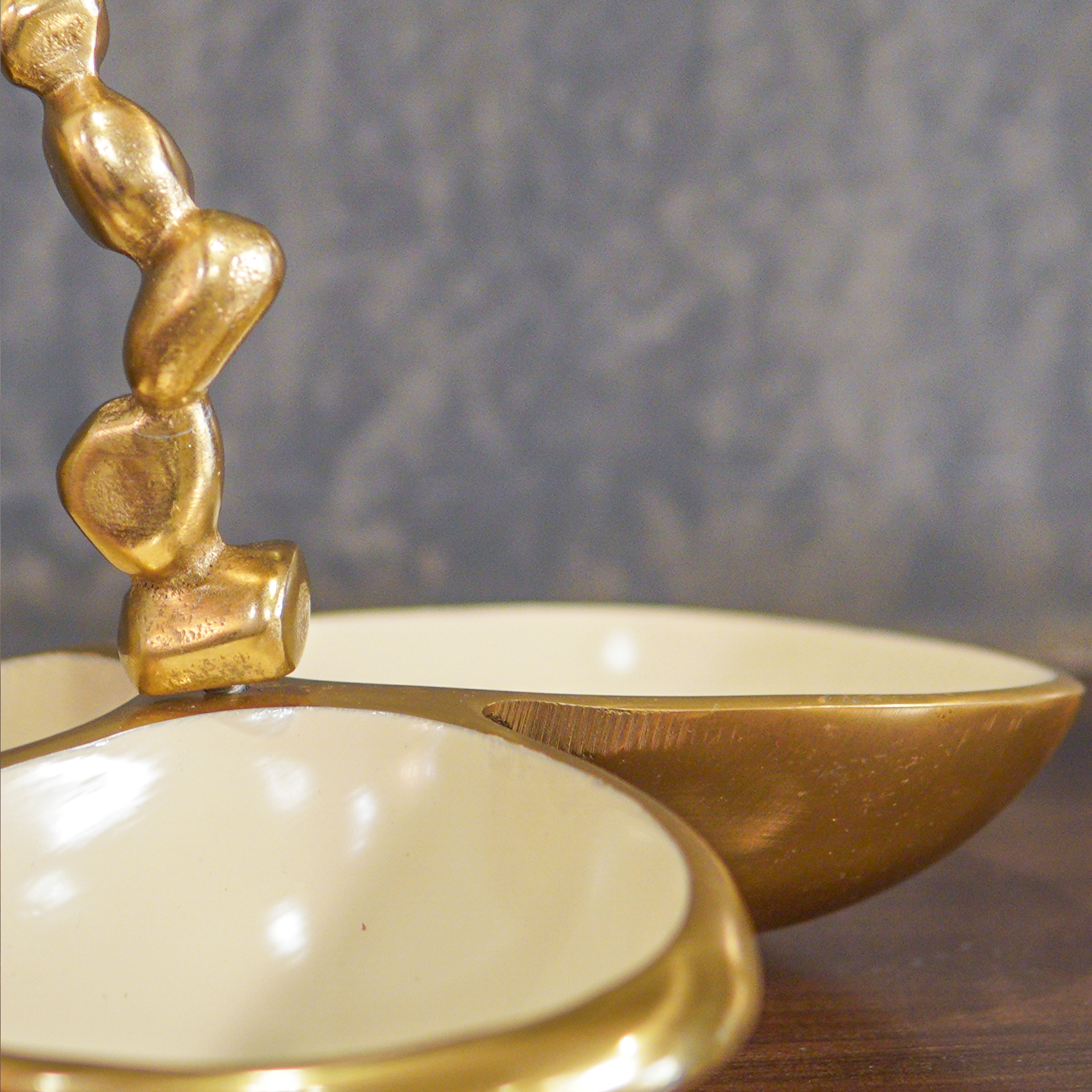 Elegant and Stylish Gold Nickel Pure Brass 3 Dry Fruit Bowl Set
