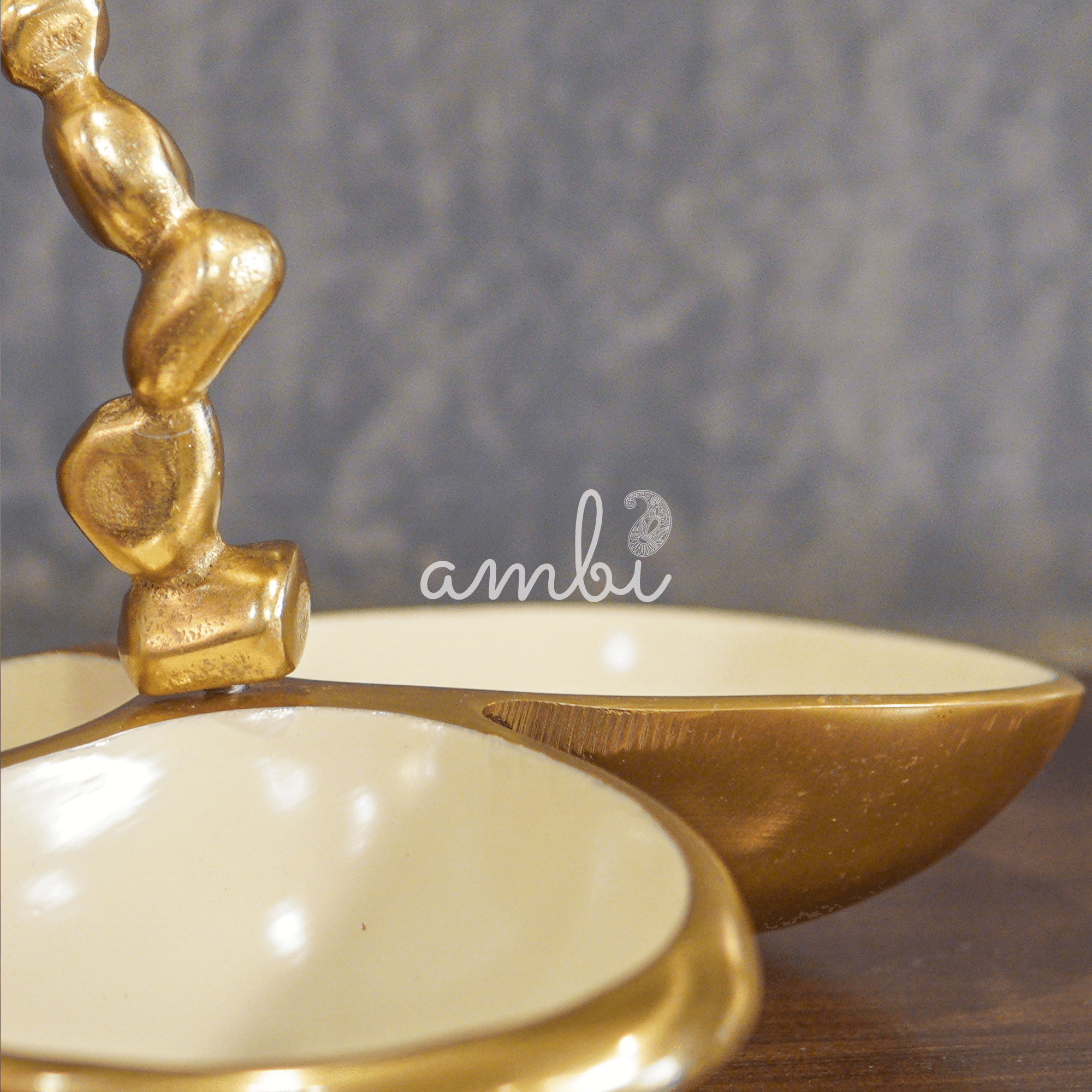 Elegant and Stylish Gold Nickel Pure Brass 3 Dry Fruit Bowl Set