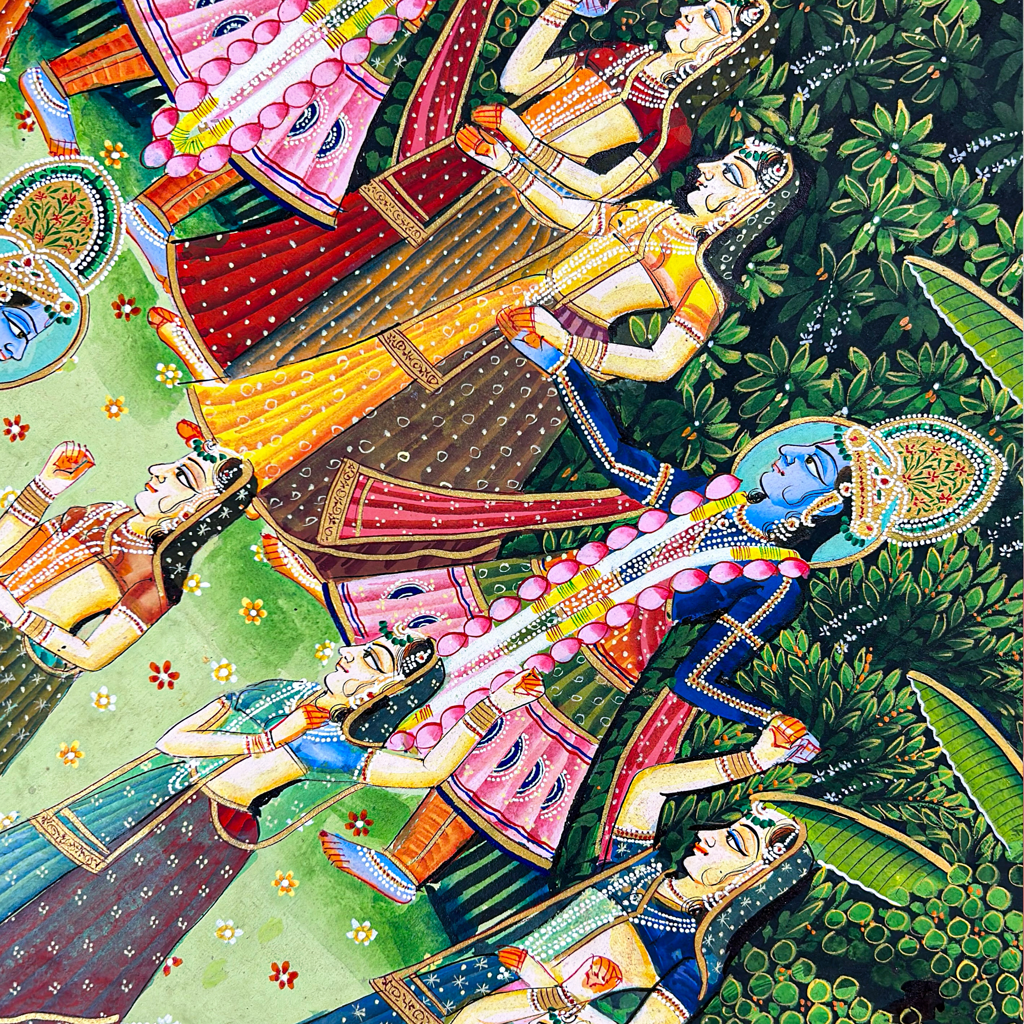 2025 - Pichwai Art - Hand Painted Shreenathji Raasleela Painting