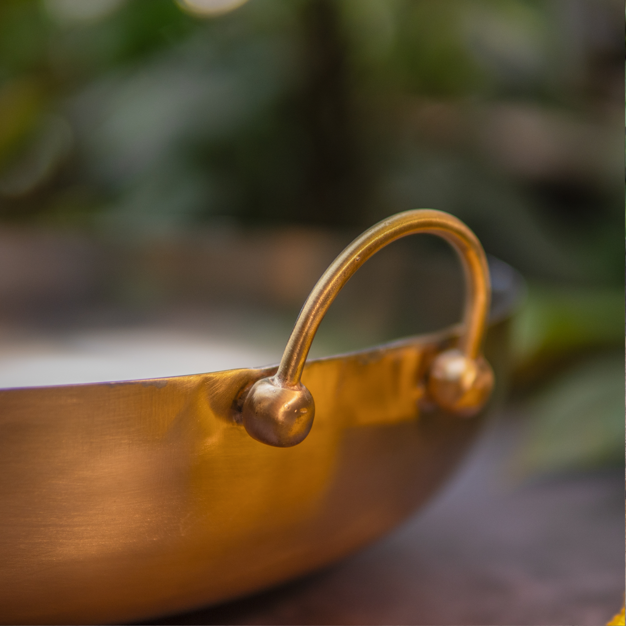 Pure Brass Heavy Base Kadhai — Large 13 Inches | 1.75 KG | Ambi