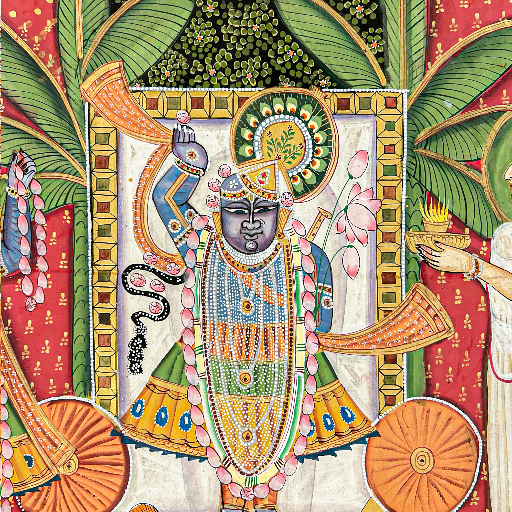 Handmade Pichwai Art - Shreenathji Multi coloured Sharath Utsav Painting