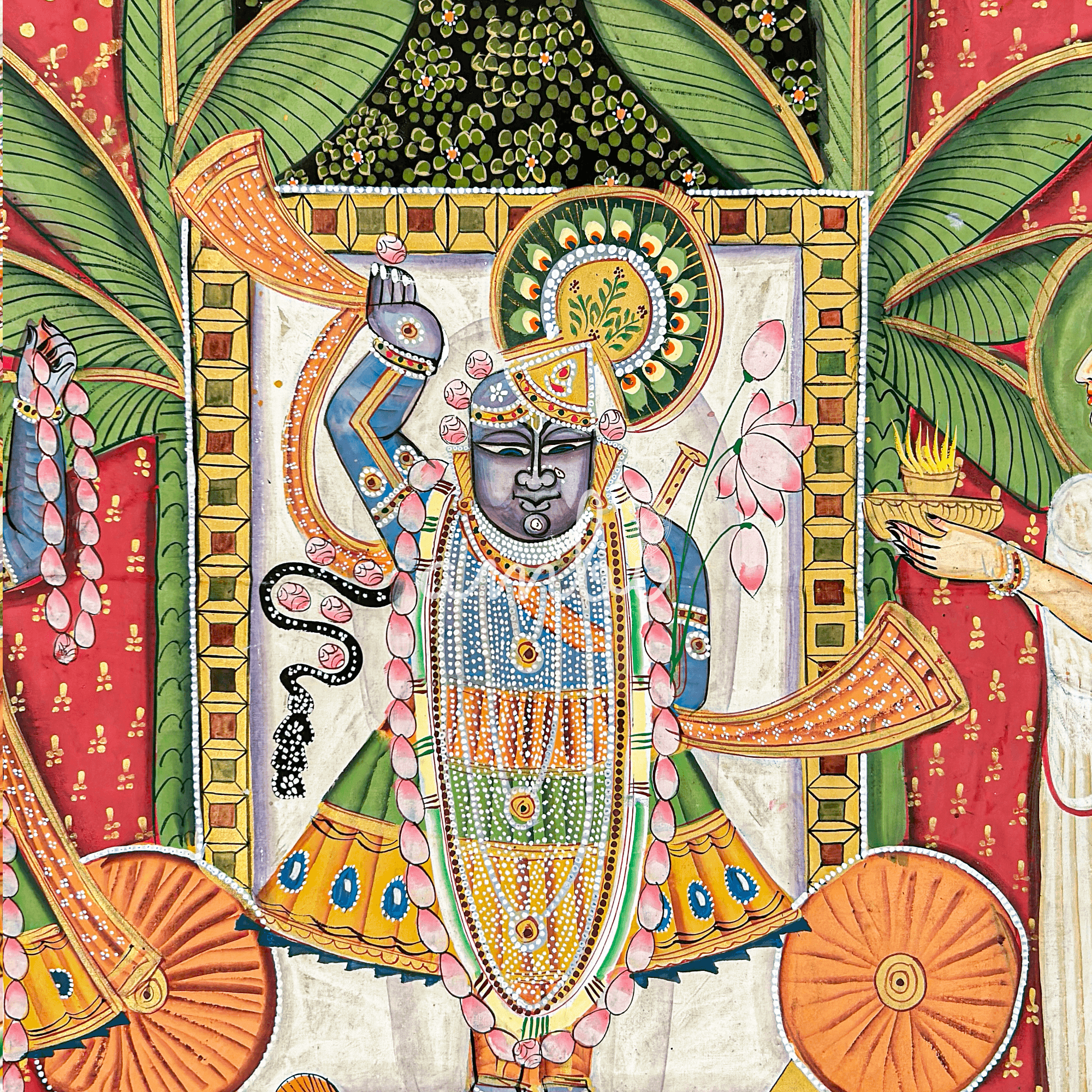 2026 - Handmade Pichwai Art - Shreenathji Multi coloured Sharath Utsav Painting