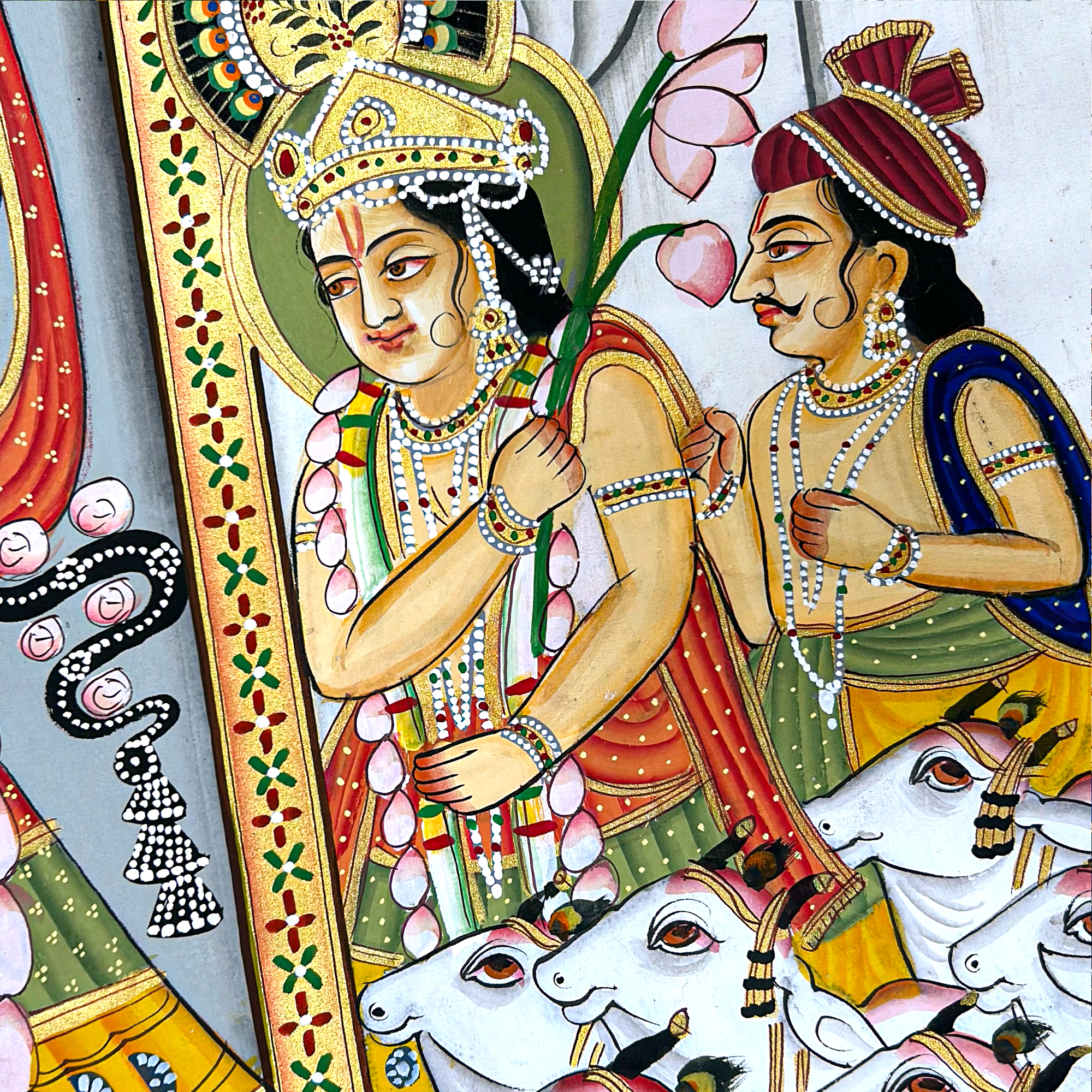 2025 - Pichwai Art - Handmade ShreenathjI, Gopis and Balram Painting