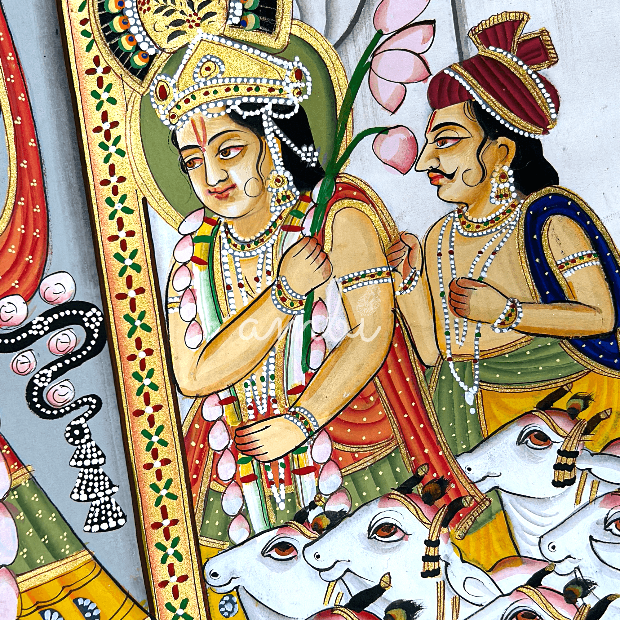 2026 - Pichwai Art - Handmade ShreenathjI, Gopis and Balram Painting