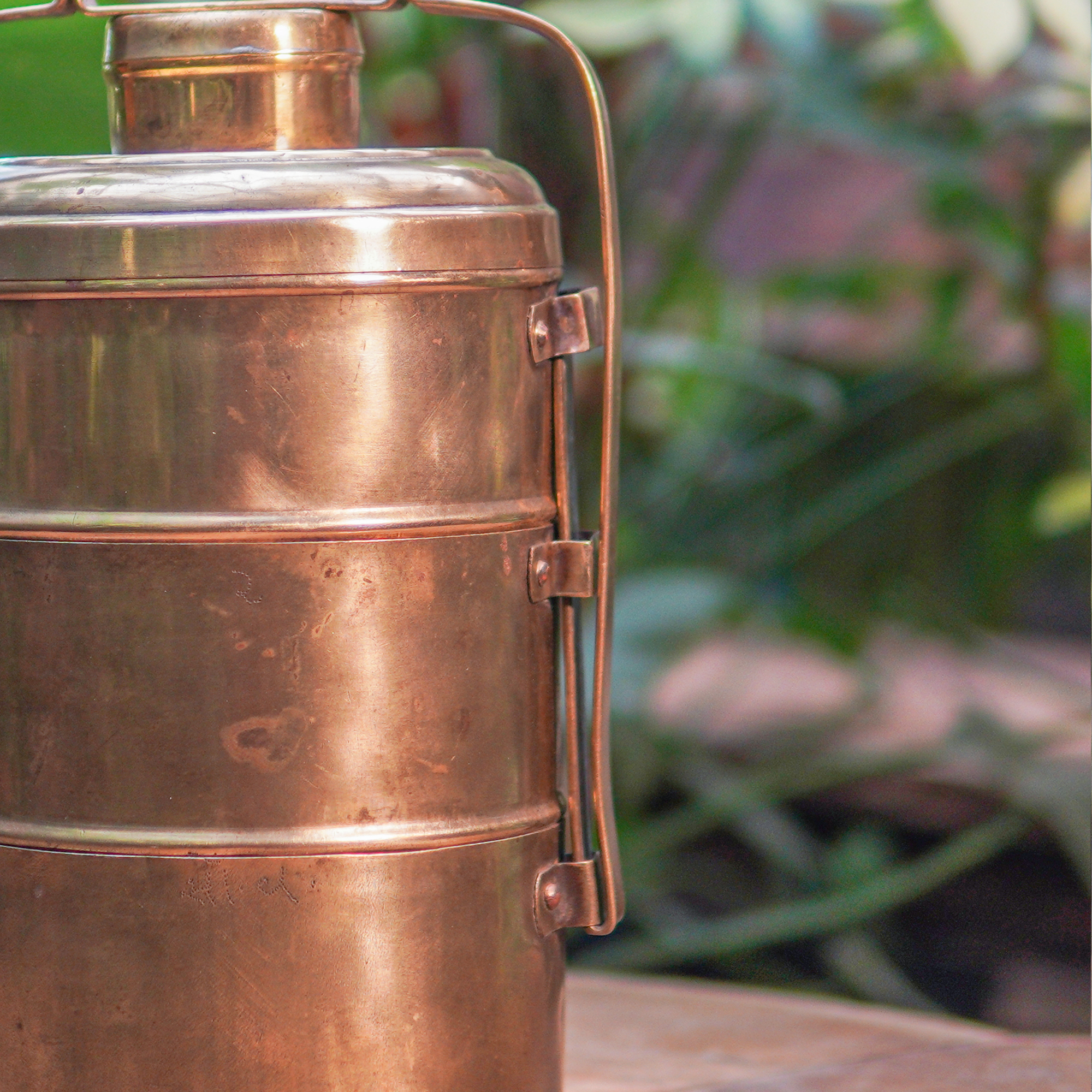 Handcrafted Vintage Brass Lunch Box 3 Tier Set